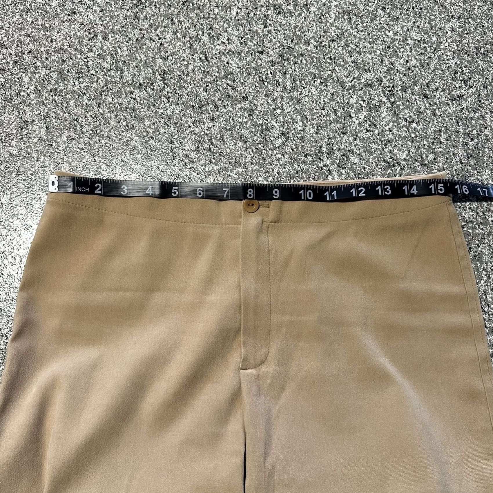 Zara Zara Basic Pants Womens 8 30x30 Mid Rise Casual Trouser Straight Leg Stretch Tan Beige Size 30" / US 8 / IT 44 - 6 Thumbnail
