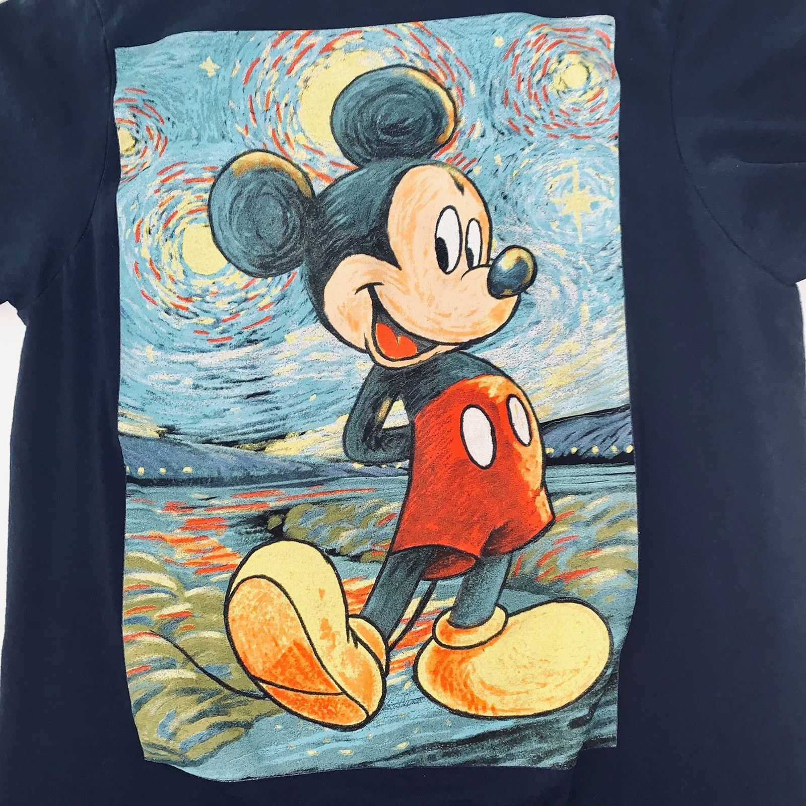 Disney Disney Mickey Mouse Van Gogh Starry Night Navy Blue T-Shirt Size US S / EU 44-46 / 1 - 7 Thumbnail