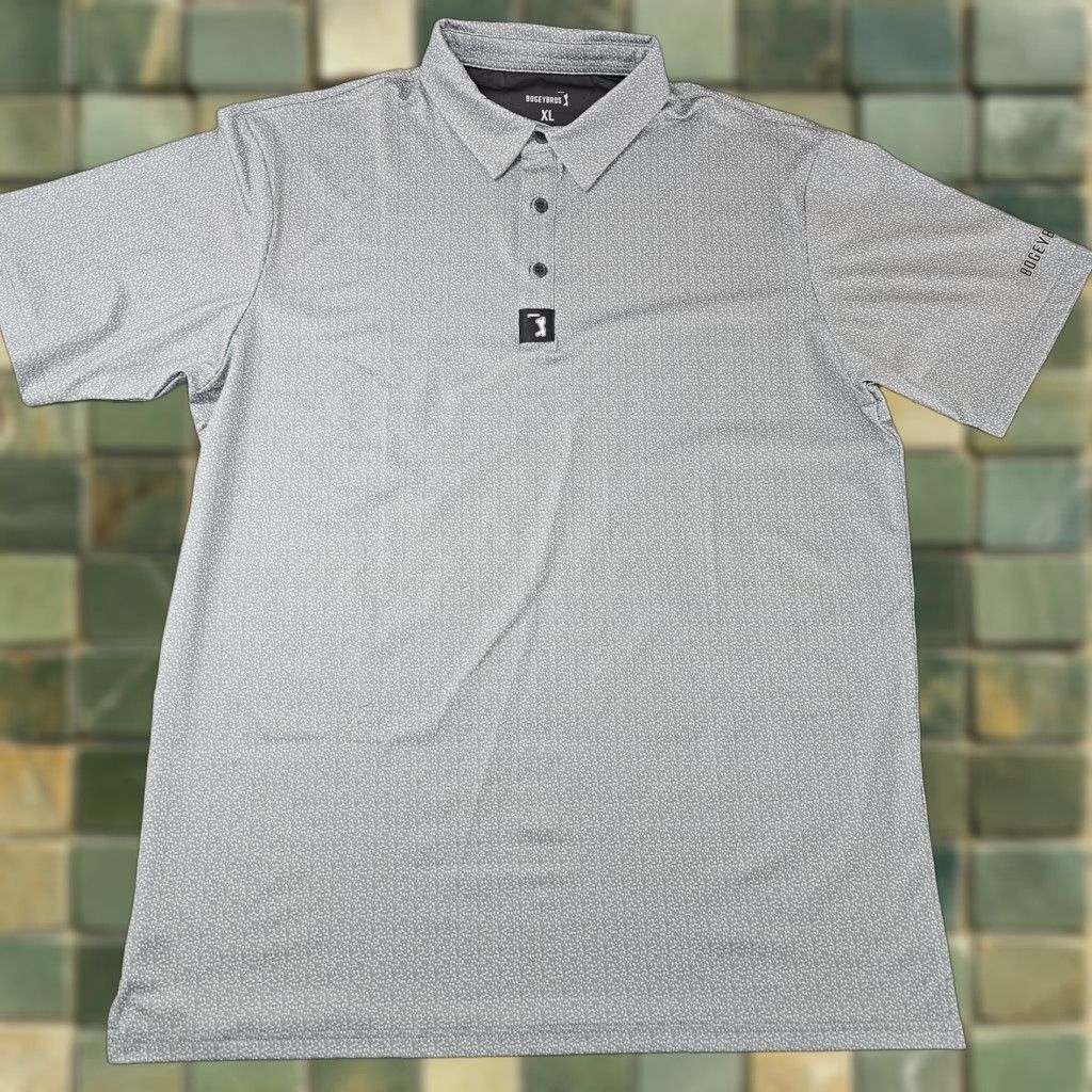 Vintage BOGEYBROS Polo Shirt Mens XL Gray Spotted Performance Golf Short Sleeve Polo Shirt XL Mens Gray Spotted Pattern Activewear Size US XL / EU 56 / 4 - 1 Thumbnail
