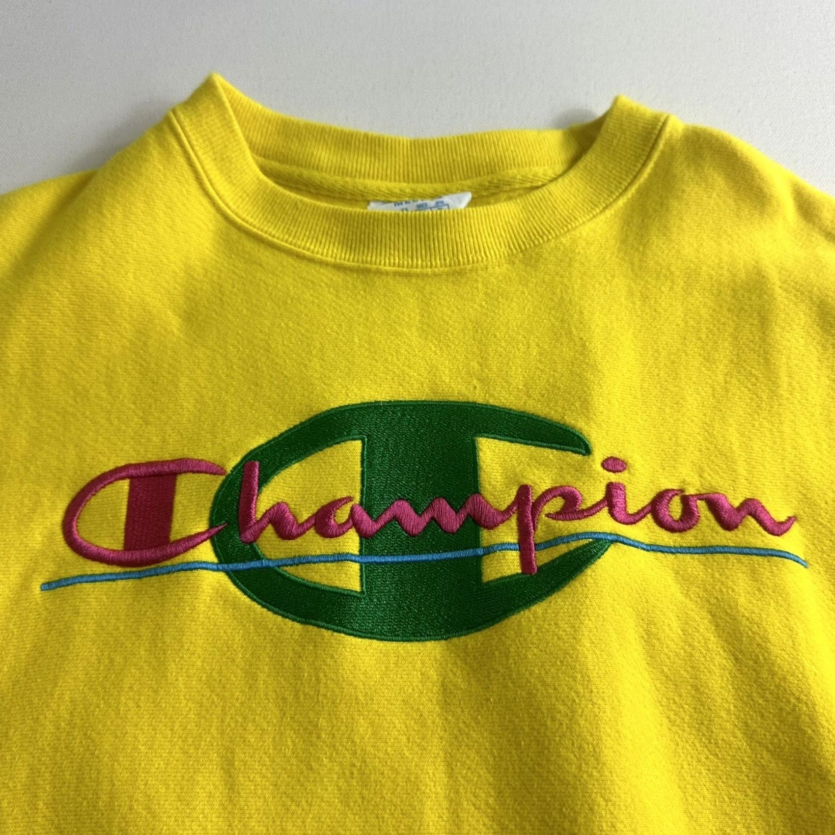 Champion VINTAGE Champion Reverse Weave Sweatshirt Pullover Crew Neck Size M Yellow Mens Size US M / EU 48-50 / 2 - 3 Thumbnail