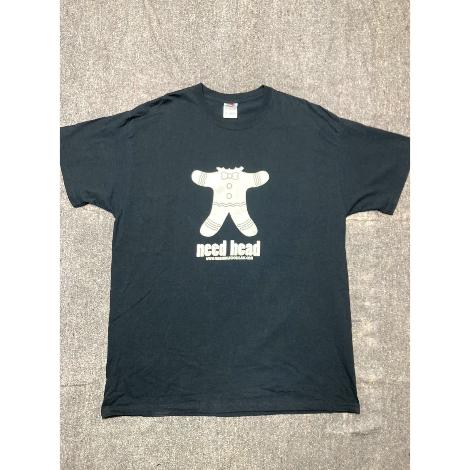 Vintage VINTAGE y2k graphic T-Shirt HOT TOPIC “need head” gingerbread cookie funny XL Men Black 90s Size US XL / EU 56 / 4 - 2 Thumbnail