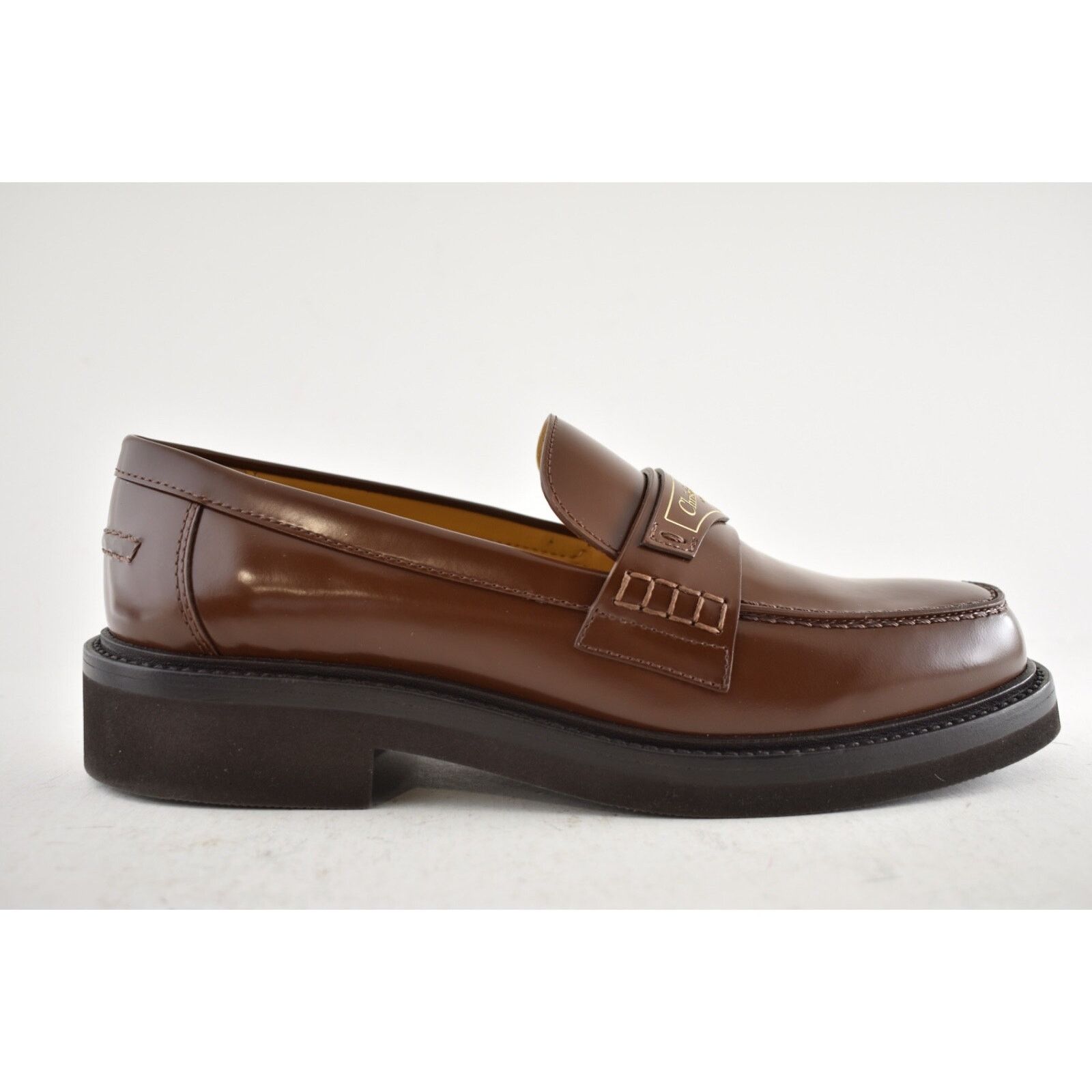 Dior Dior Boy Amber Brown Brushed Calfskin Leather Gold Logo Size US 9 / IT 39 - 2 Thumbnail