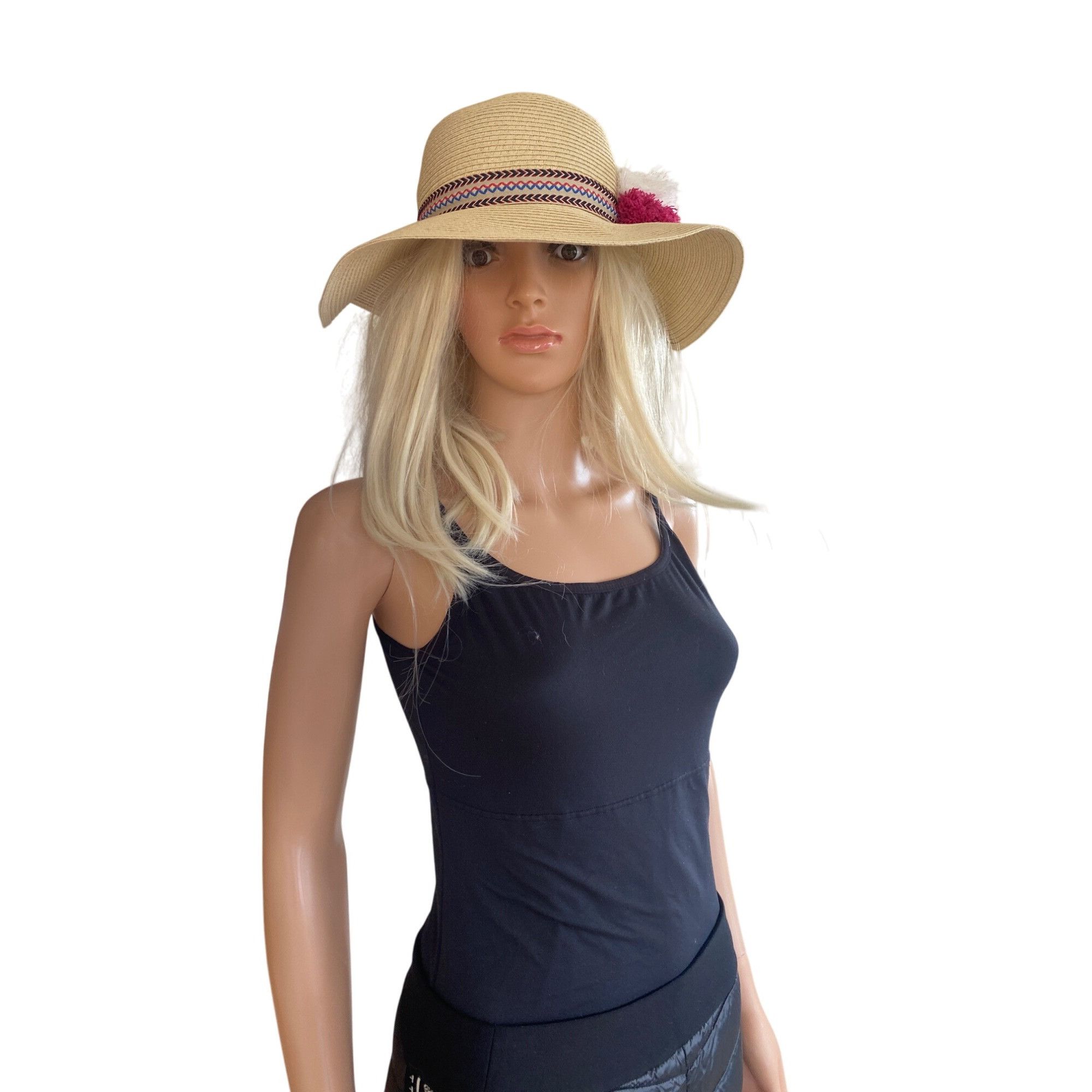 Other NWOT INC International Concepts Pom-Pom Floppy Hat Natural O Size ONE SIZE - 7 Thumbnail
