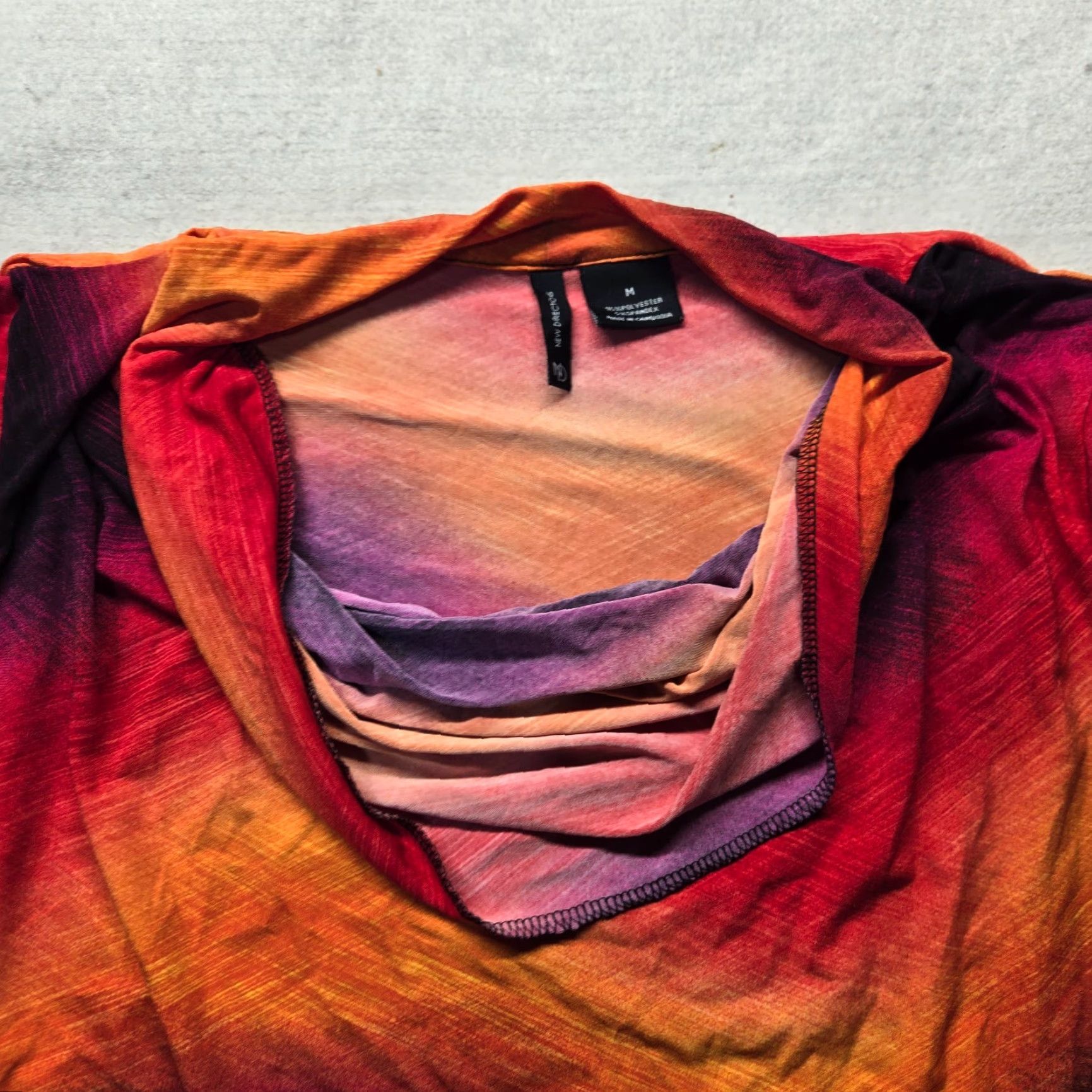 Vintage New Directions Shirt Long Sleeve M Orange Womens T-Shirt Top) Size M / US 6-8 / IT 42-44 - 2 Thumbnail