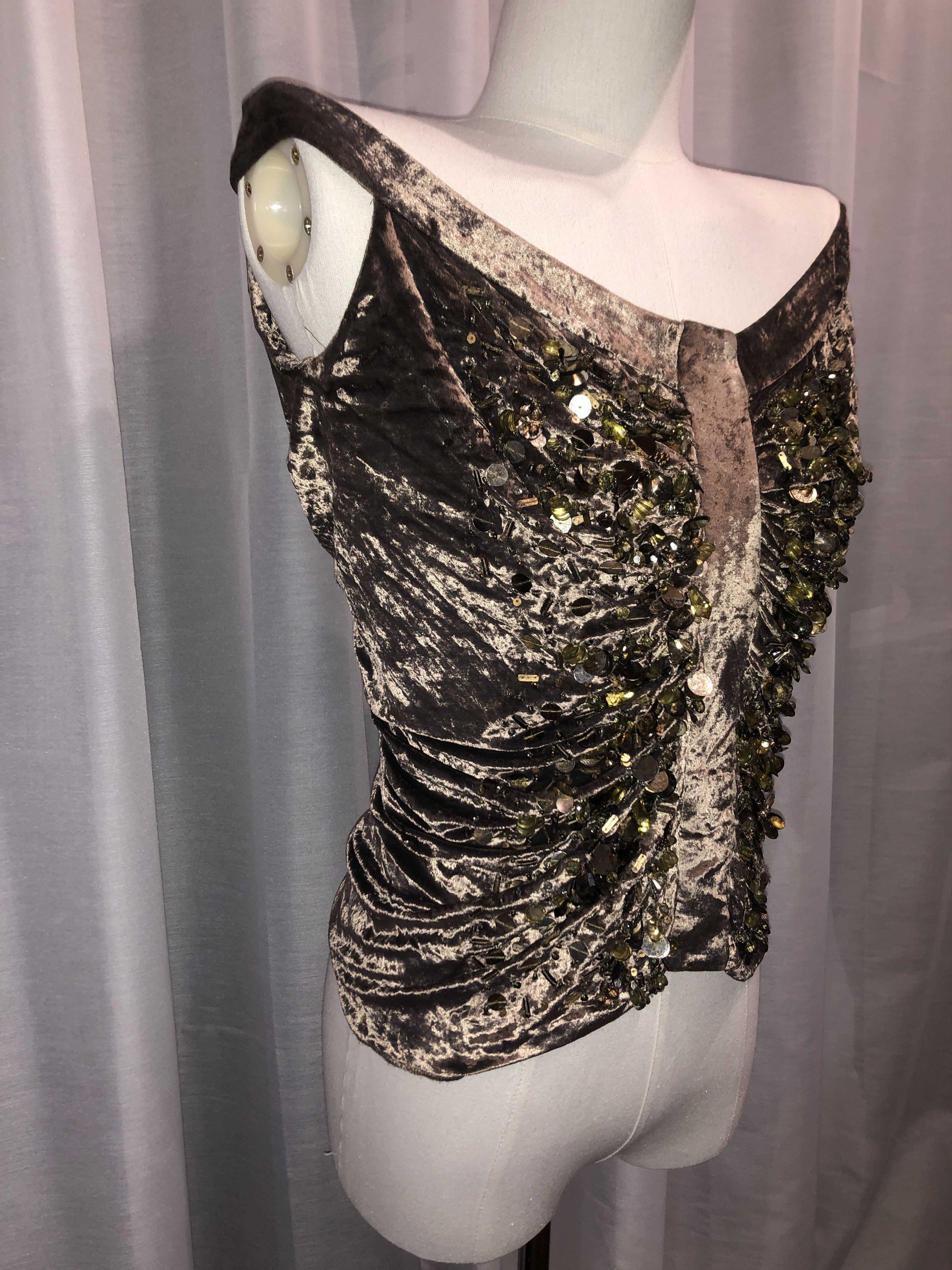 John Galliano Suquined Bronze Top Size M / US 6-8 / IT 42-44 - 6 Thumbnail