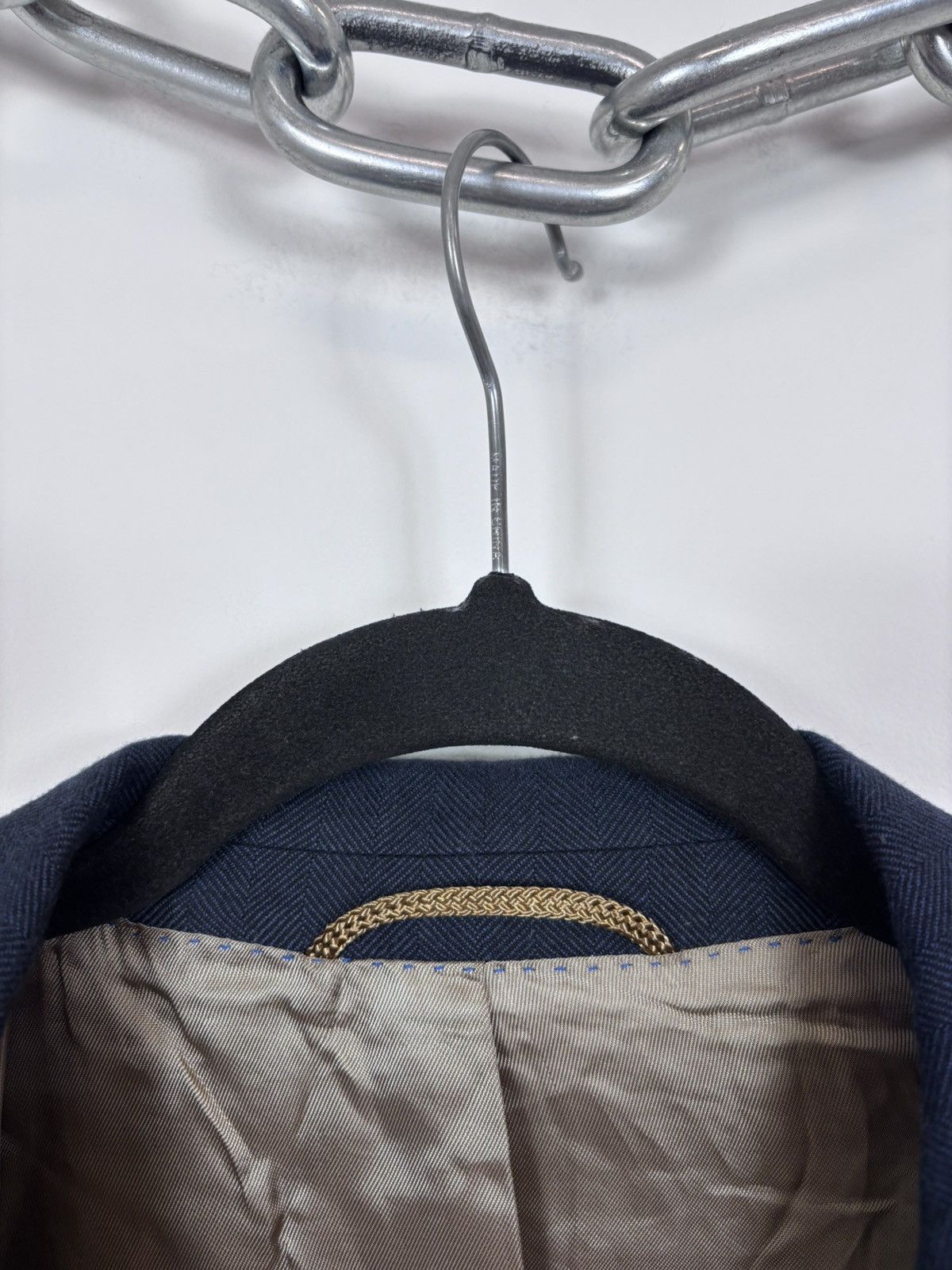 SCABAL Scabal Men’s Herringbone Navy Blue Cotton Blazer Jacket Size 40R - 23 Thumbnail
