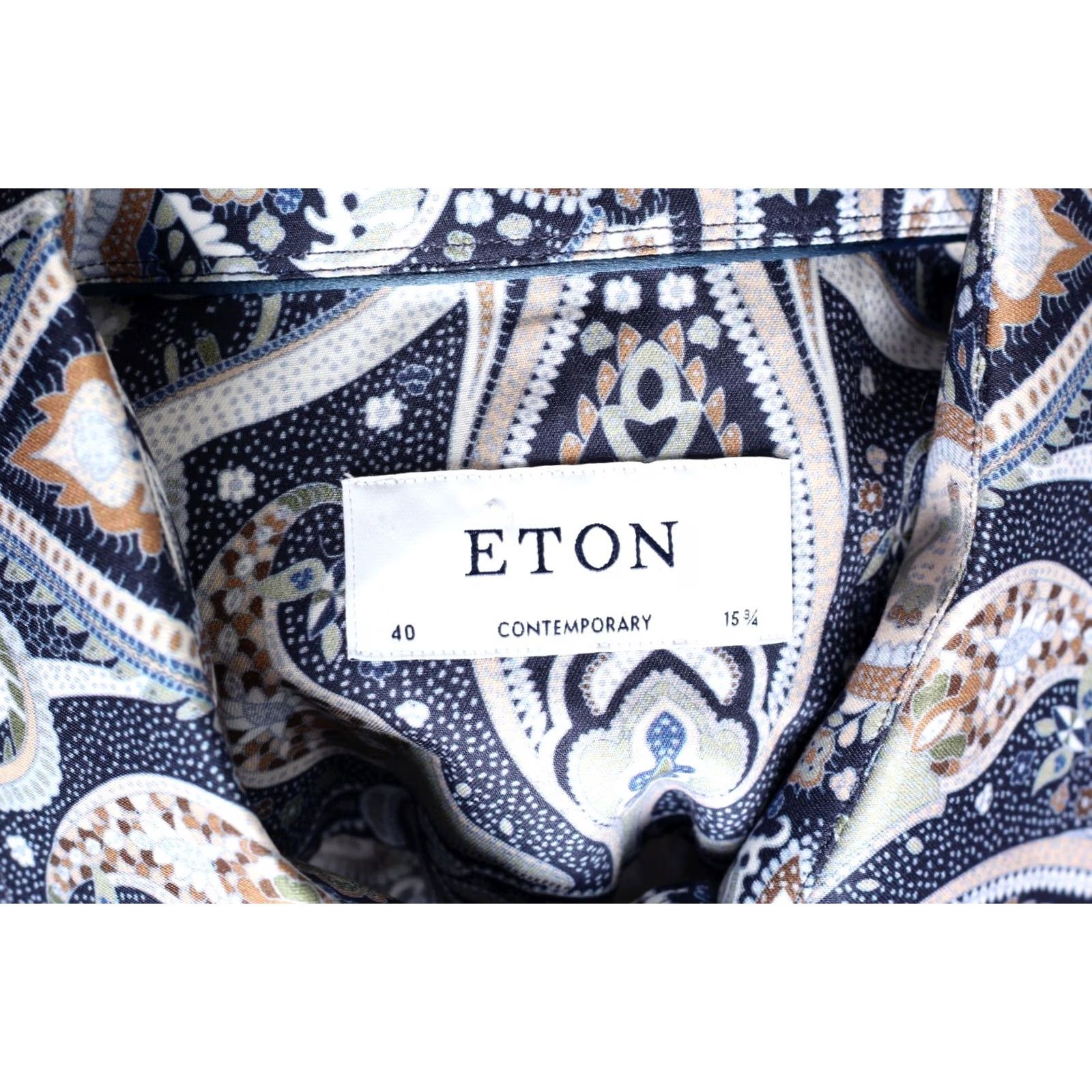 Eton ETON Paisley Shirt Men 40 Long Sleeve Slim Fit Button-Up Casual Formal plaid multicoloured 40 Mens Size US L / EU 52-54 / 3 - 4 Thumbnail