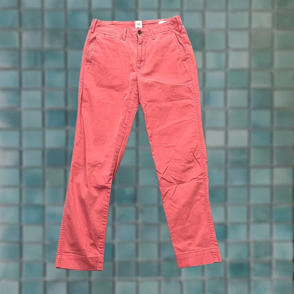 Gap VINTAGE Gap Pants Womens 2 Pink Khaki Straight Leg Cotton Stretch Workwear Casual Size 26" / US 2 / IT 38 - 1 Thumbnail