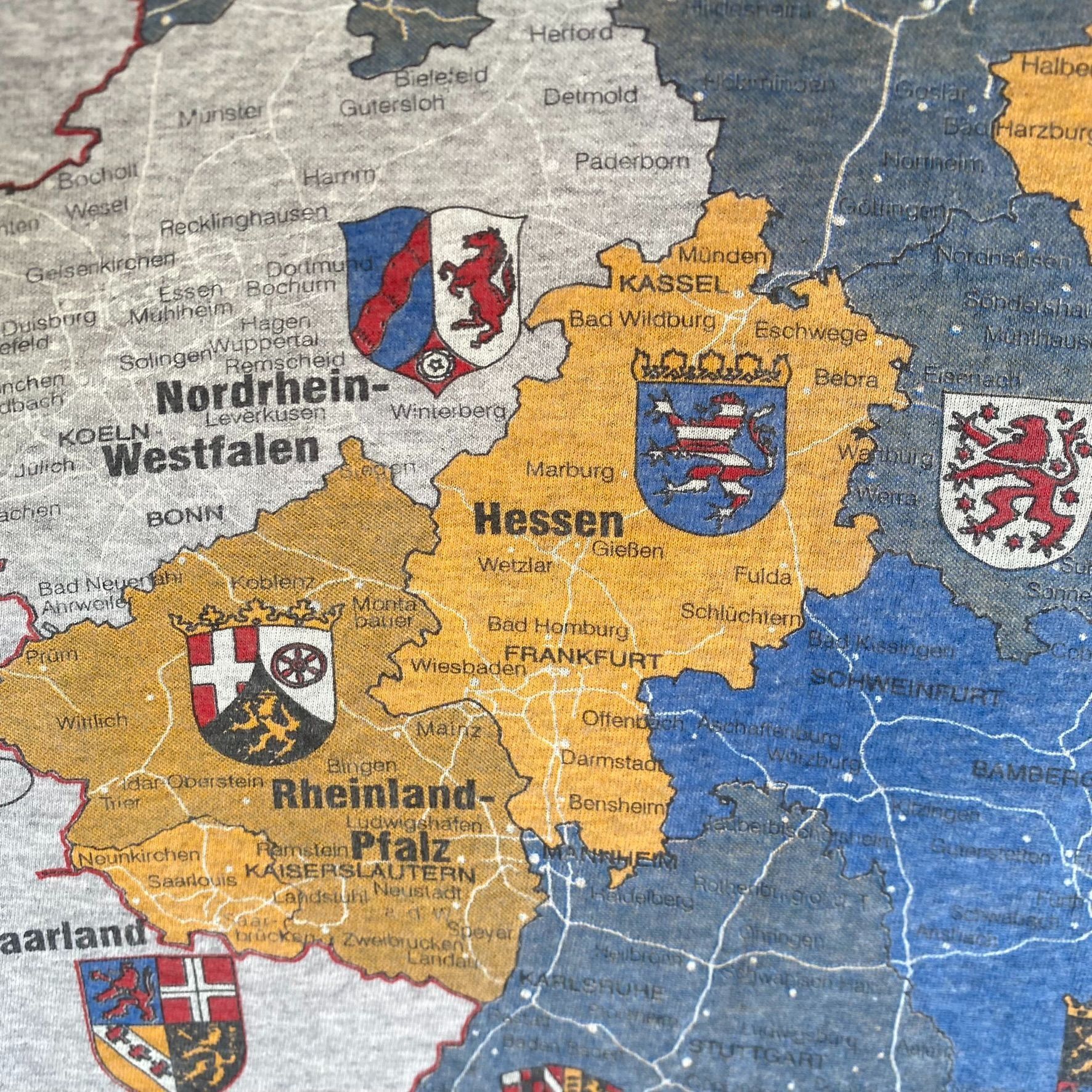 Vintage Vintage 90s Germany States Shirt EU Europe Map Tourist Tee Size US L / EU 52-54 / 3 - 5 Thumbnail