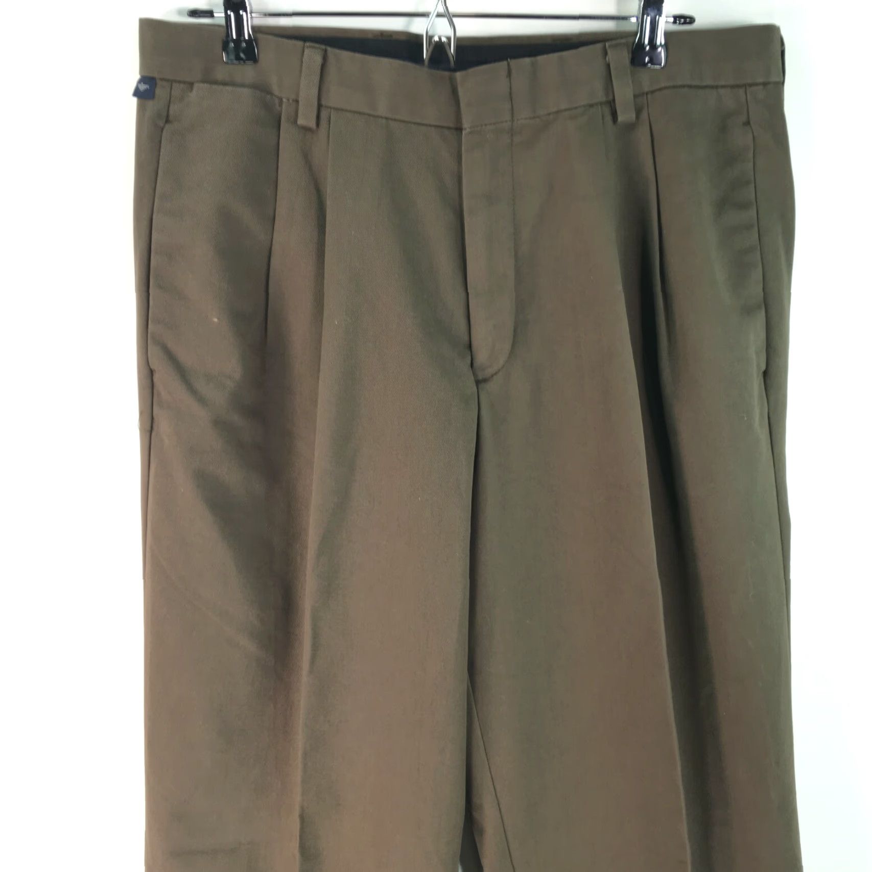 Dockers Dockers Mens Dress Pants 34 X 30 Brown Pleated Front Cuffed Straight Leg Size US 34 / EU 50 - 3 Thumbnail
