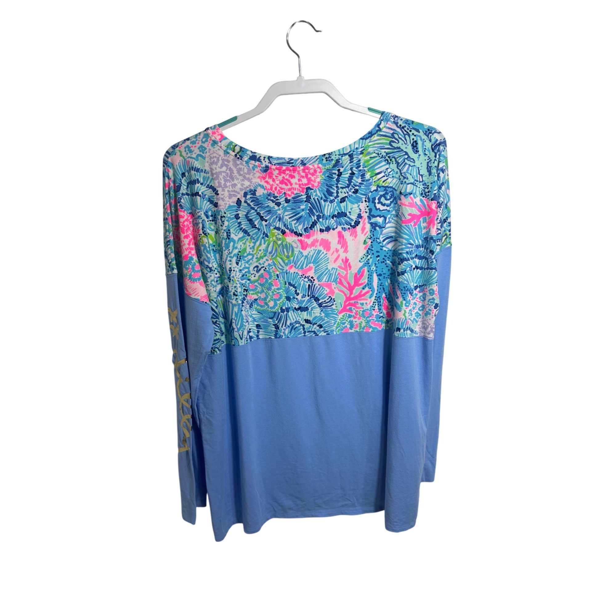 Lilly Pulitzer Lilly Pulitzer Finn Top Long Sleeve Boat Neck Coral Reef Pri Size XL / US 12-14 / IT 48-50 - 3 Thumbnail