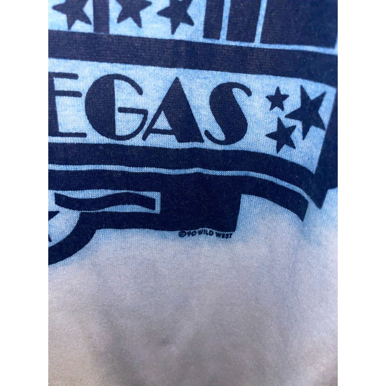 Jerzees 1990 Las Vegas NV Palm Tree Graphic Blue White Shirt VTG 90s Size US XL / EU 56 / 4 - 7 Thumbnail