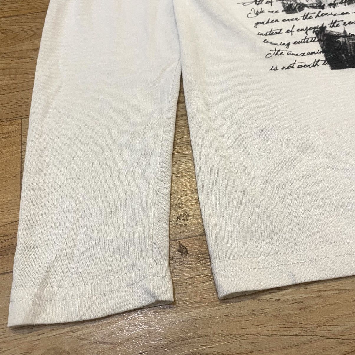 Japanese Brand 2000s Vkei Style V-Neck Poem Long Sleeve T-Shirt White Size US S / EU 44-46 / 1 - 4 Thumbnail