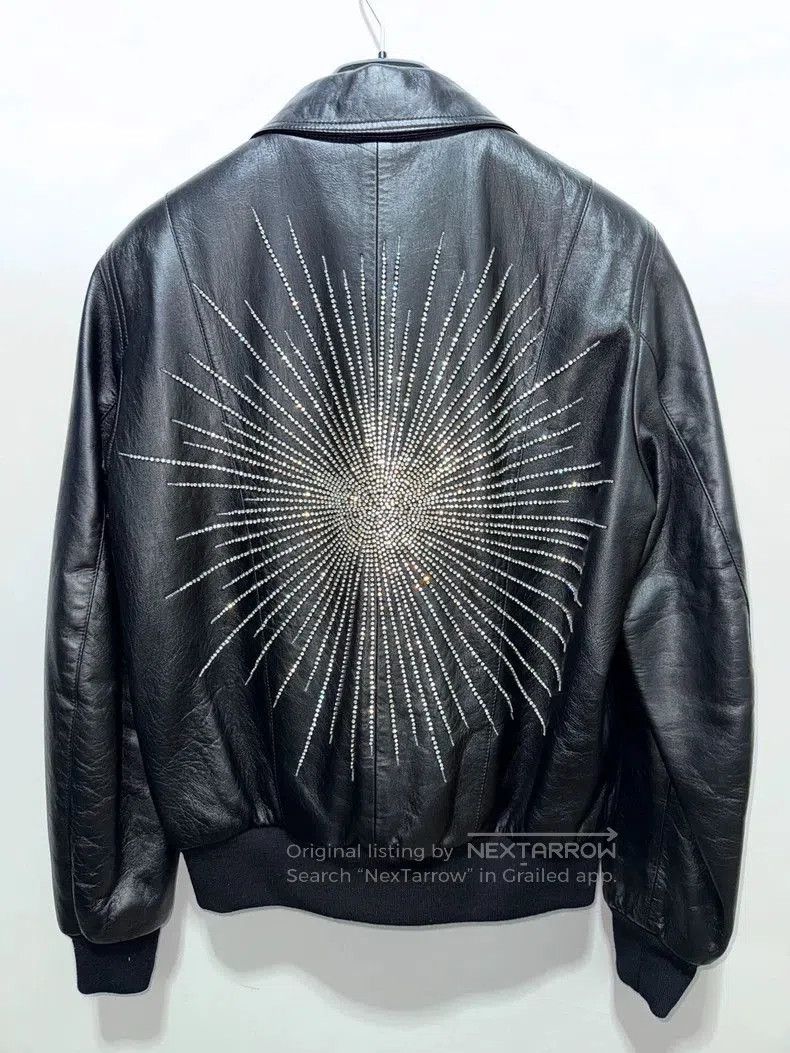 Saint Laurent Paris Saint Laurent Leather Jacket with Rhinestones. Size US L / EU 52-54 / 3 - 1 Thumbnail