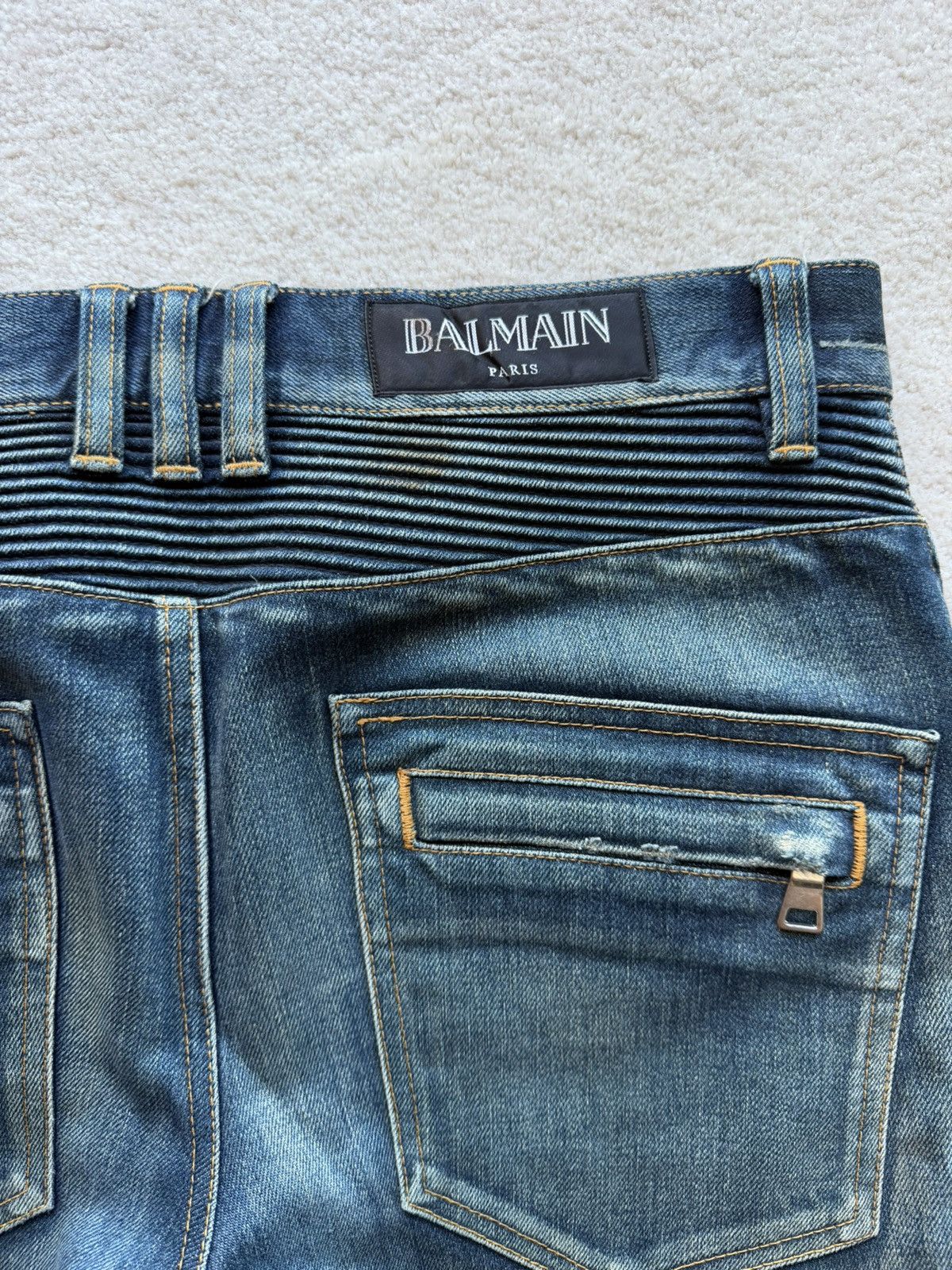 Balmain BALMAIN BIKER DENIM JEANS Size US 30 / EU 46 - 6 Thumbnail