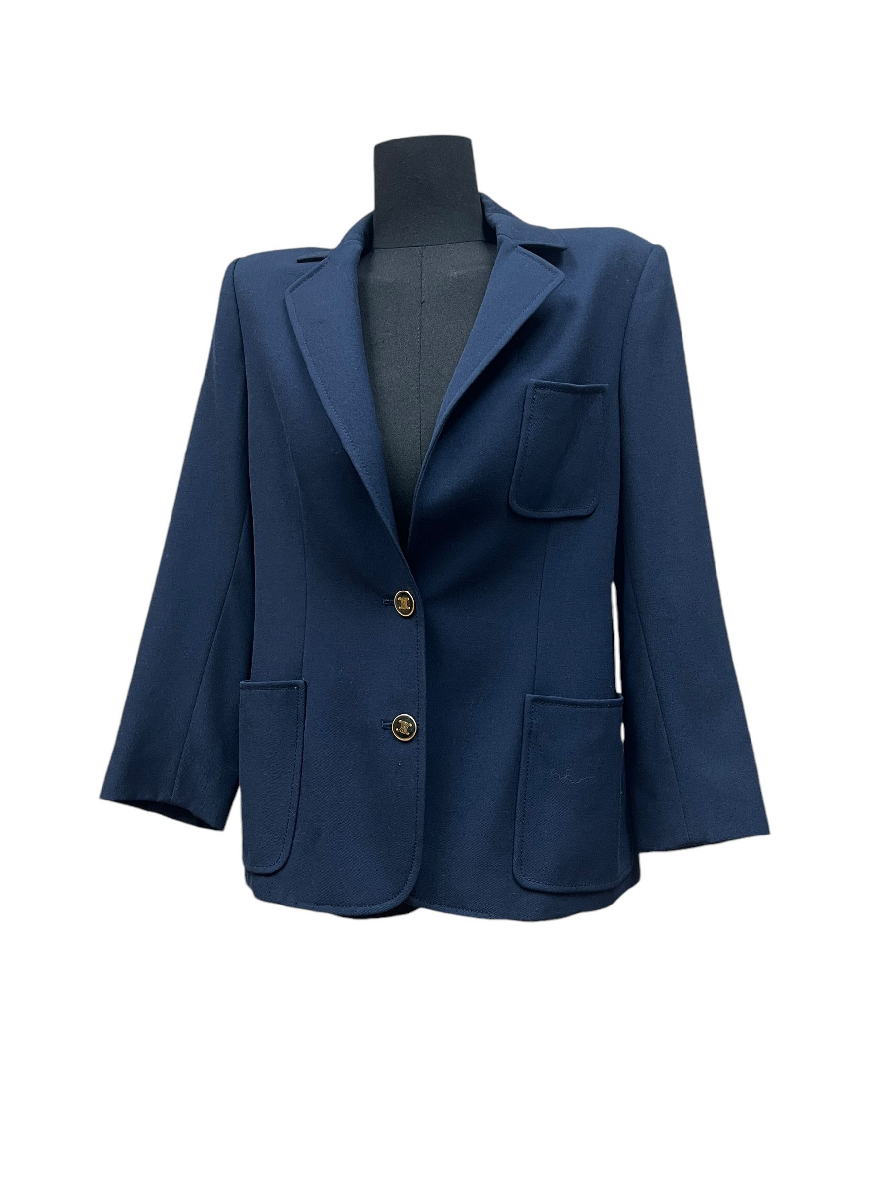 Celine Celine blazer with logo buttons Size M / US 6-8 / IT 42-44 - 1 Thumbnail