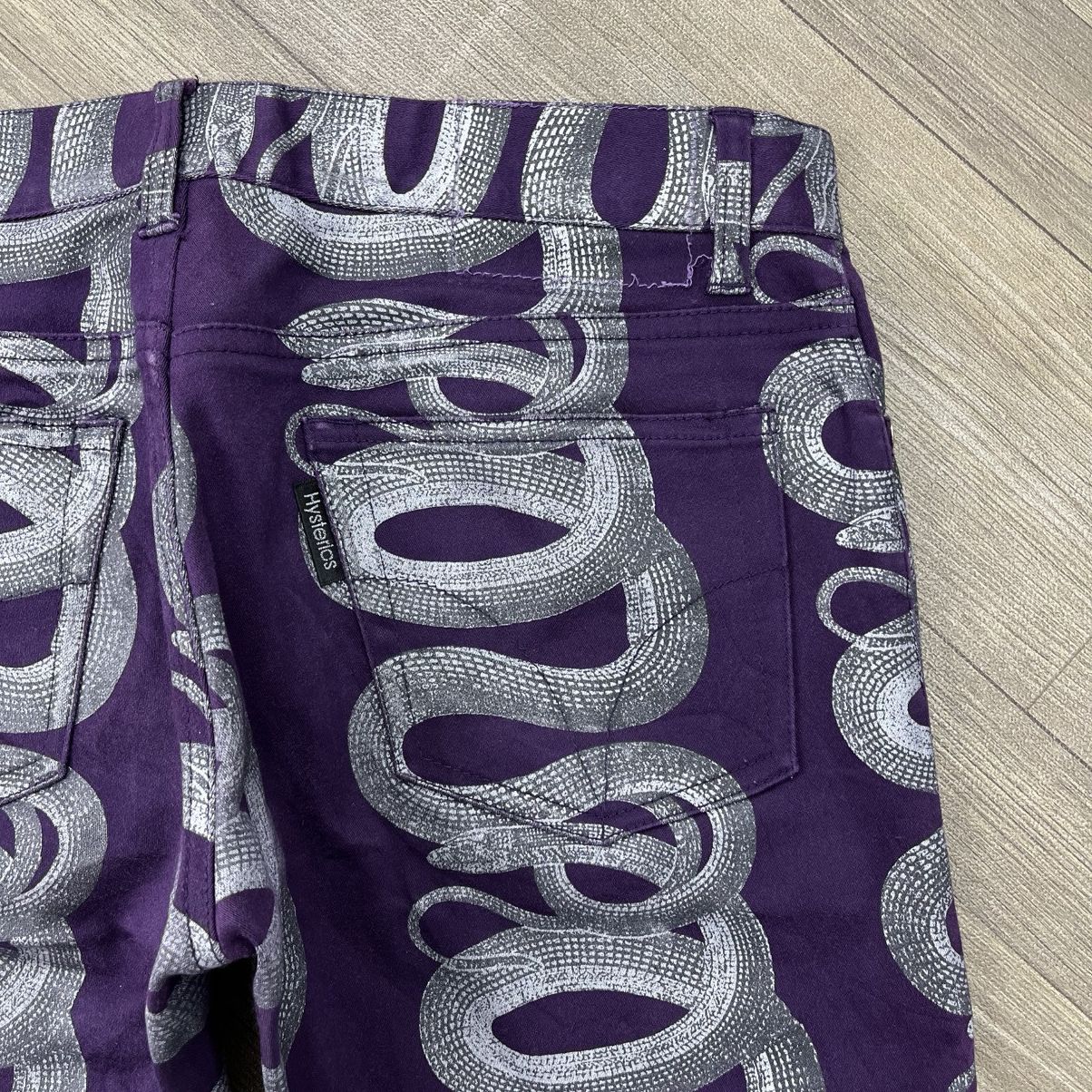 Hysteric Glamour Rare💜 1999s Hysteric Glamour Snake Printed Flared Jeans Y2K Size US 28 / EU 44 - 16 Thumbnail