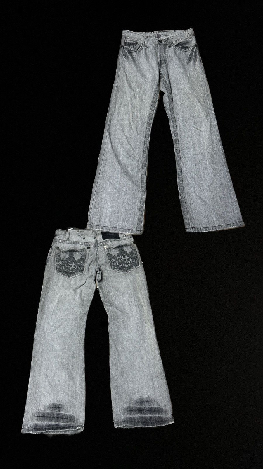 Affliction × Japanese Brand Distrssed Faded🔥Vtg Y2K Keanan Duffty Denim Affliction Style Size US 31 - 1 Thumbnail