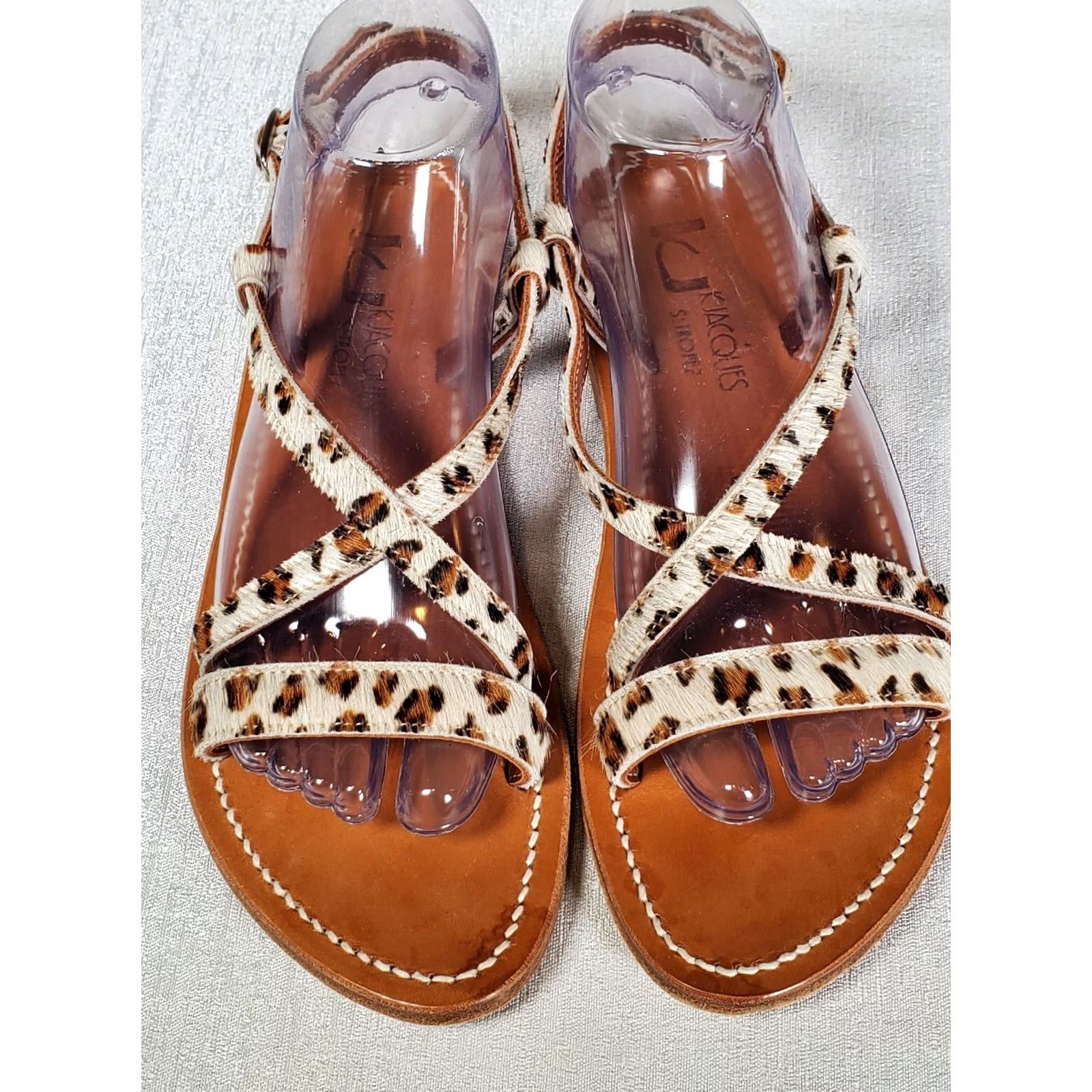 Vintage K. Jacques Leopard St Tropes Strappy Leather Sandals Womens US 8.5 Size US 9 / IT 39 - 3 Thumbnail