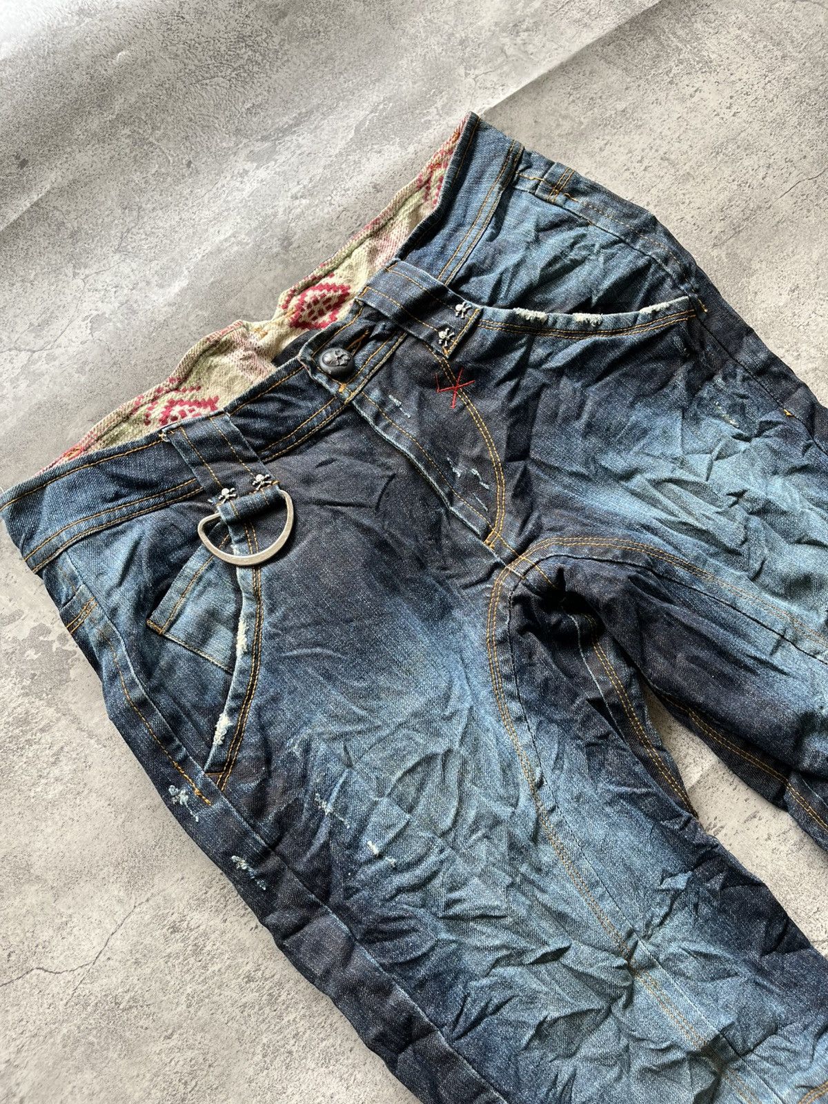 5351 POUR LES HOMMES HOMME Japan Skull Denim – Grunge Style Size US 32 / EU 48 - 3 Thumbnail