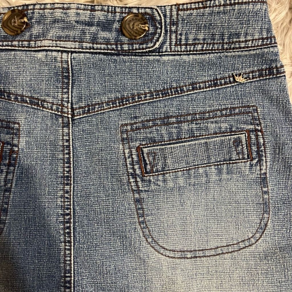 Other Duchesse Y2K vtg Blue Denim Jean skirt with buttons size S Size 31" - 5 Thumbnail