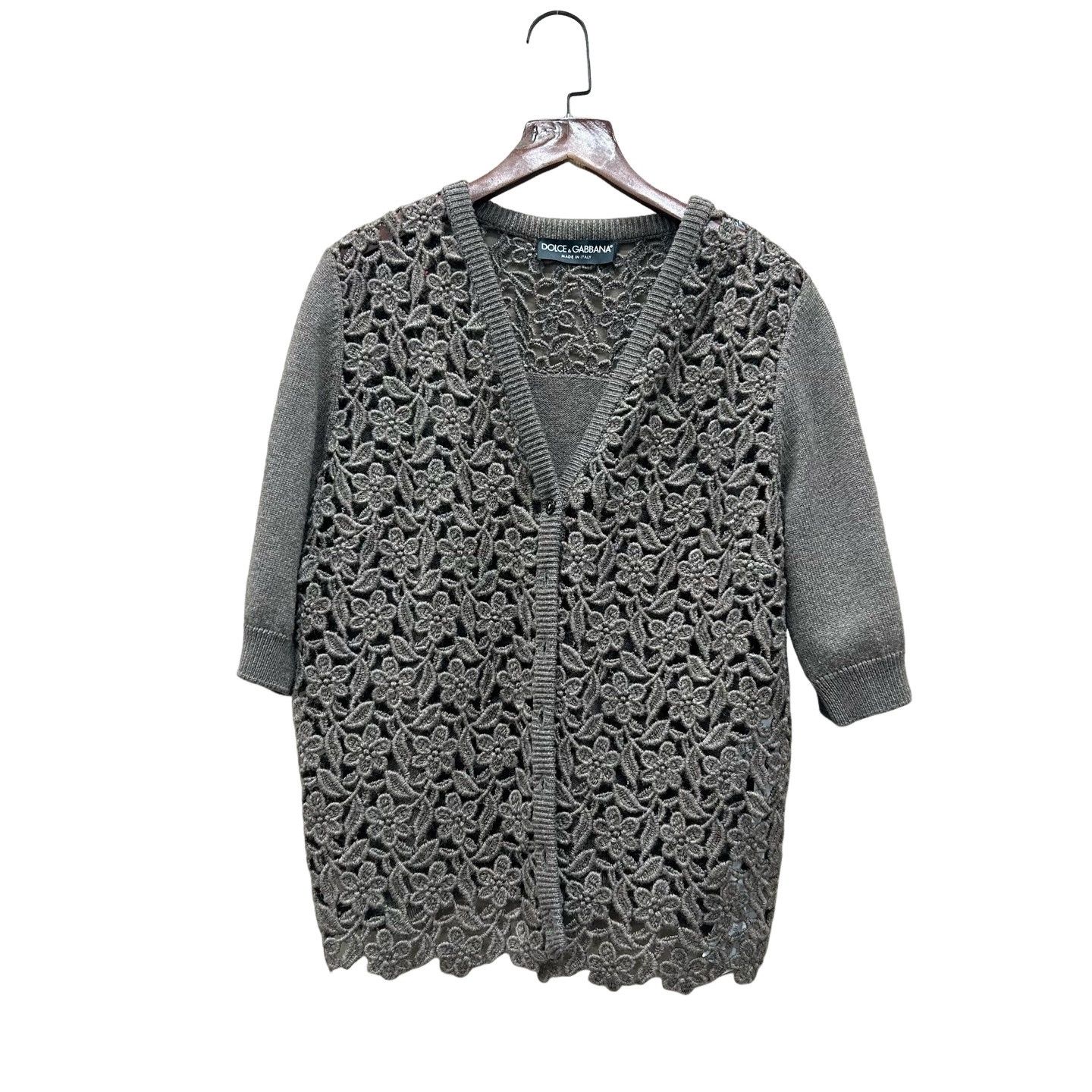 Dolce & Gabbana Dolce & Gabbana Openwork Knit Cardigan Size M Size M / US 6-8 / IT 42-44 - 1 Thumbnail