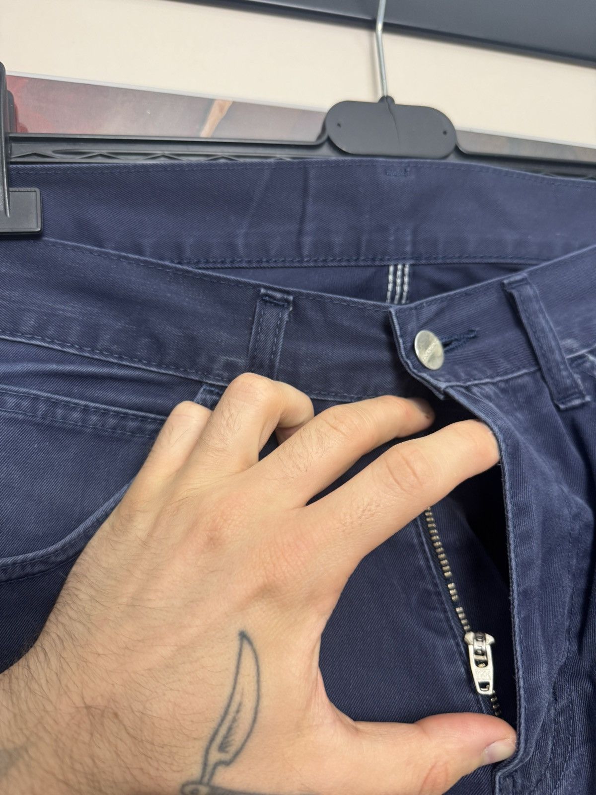 Carhartt Vintage Y2k Carhartt Fort Pant Washed Navy Rare Work Hype Size US 31 - 5 Thumbnail