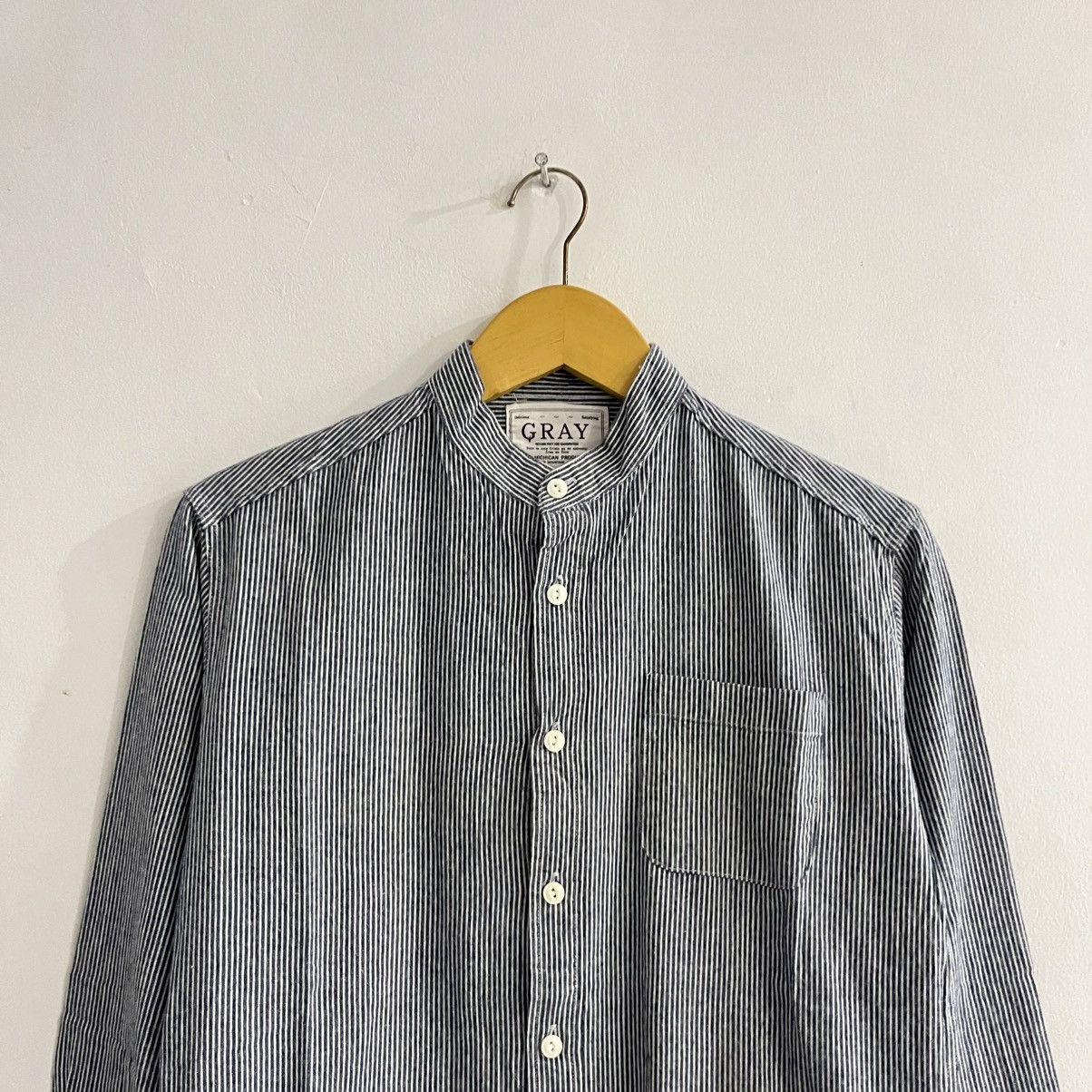 Japanese Brand Gray - Striped Longsleeve Shirt Size US M / EU 48-50 / 2 - 2 Thumbnail