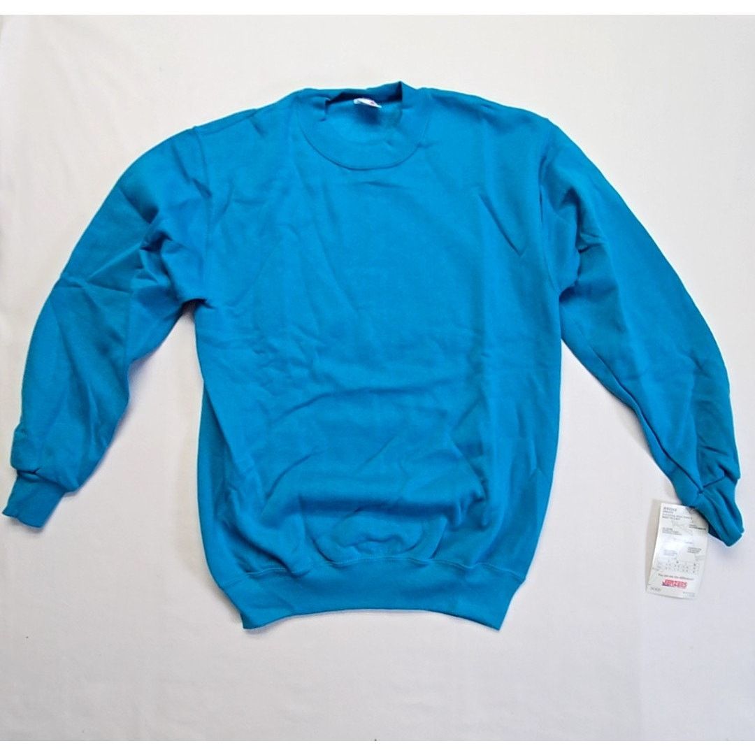 Jerzees Vintage Blank Sweatshirt Blue Plain Crewneck M Sweater 90s Size US M / EU 48-50 / 2 - 1 Thumbnail