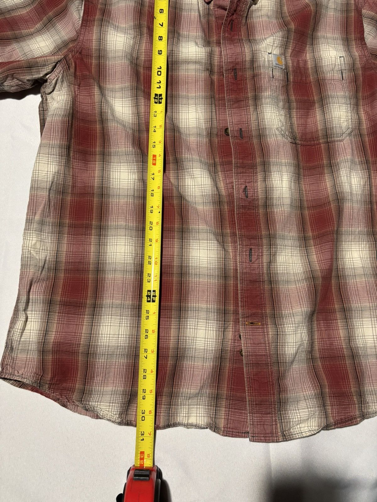 Carhartt Burgundy plaid Carhartt short sleeve boxy fit button up Size US XL / EU 56 / 4 - 5 Thumbnail
