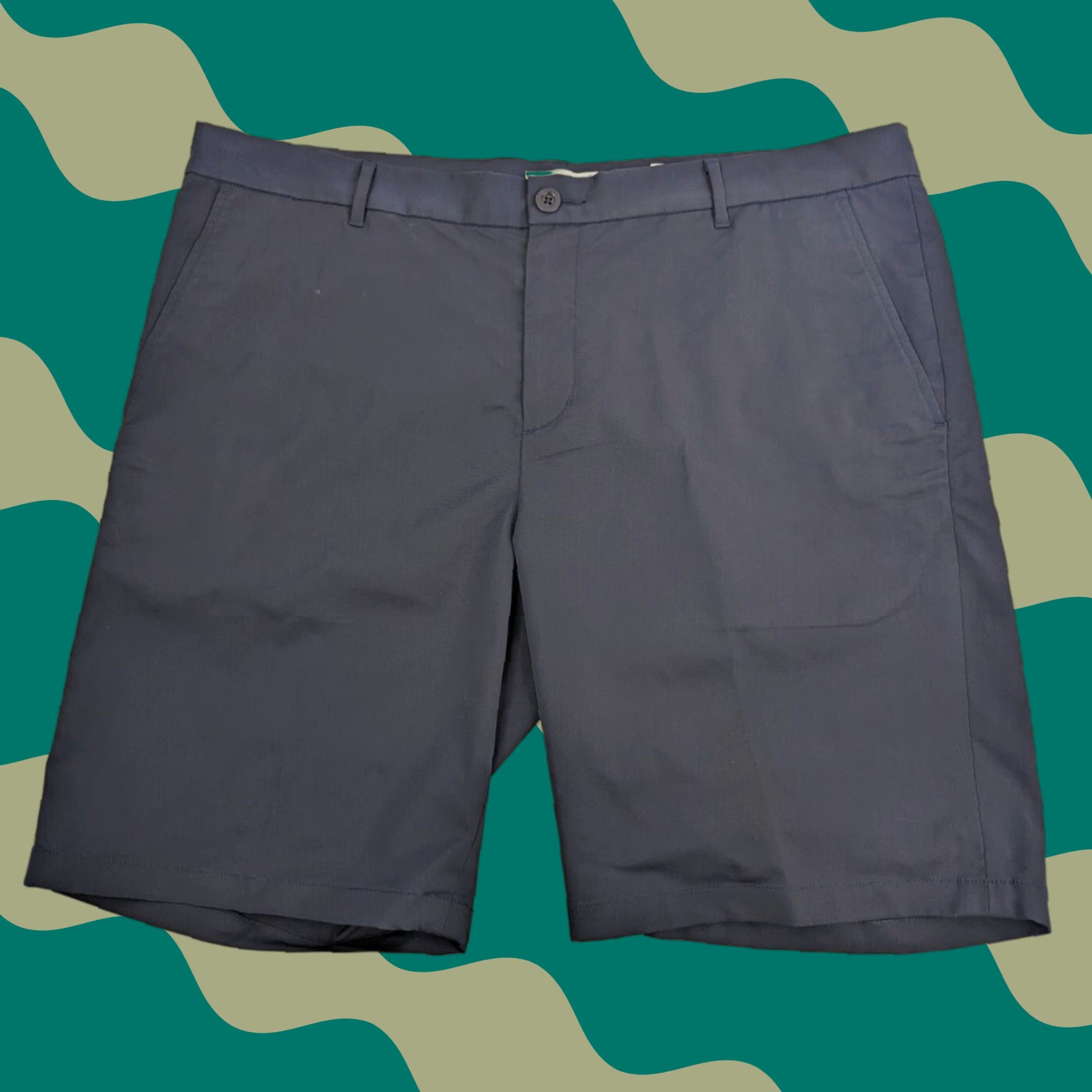 Vince Vince Mens Chino Shorts 38 Navy Blue Polyester Adult Regular Belt Loops Front Flat Front Casual 90s? Size US 38 / EU 54 - 1 Thumbnail