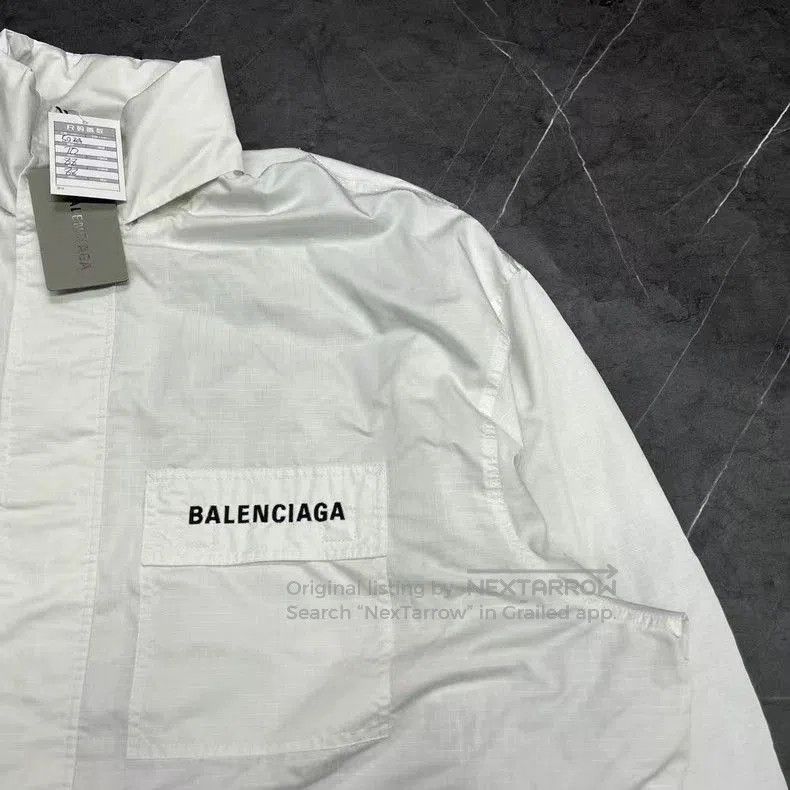 Balenciaga Balenciaga White Embroidered Logo Jacket. Size US M / EU 48-50 / 2 - 3 Thumbnail
