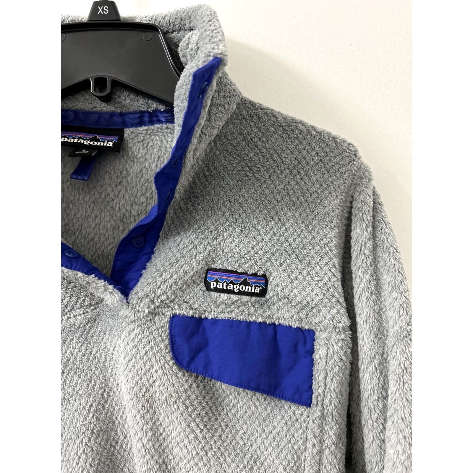 Patagonia Patagonia Re-Tool Pullover Jacket Womens Small Gray Blue Snap Polartec 25442 FA16 Size S / US 4 / IT 40 - 4 Thumbnail