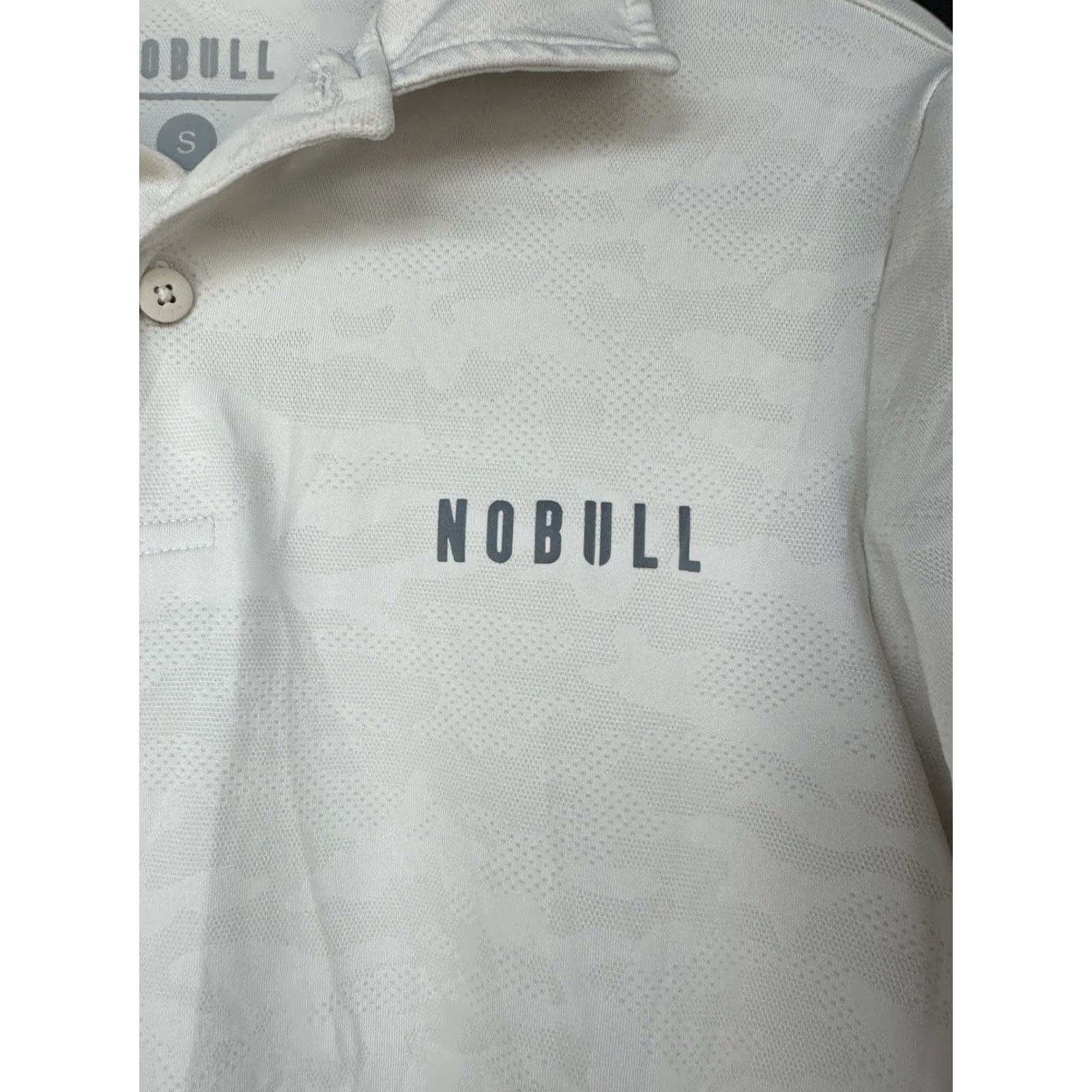 Vintage NOBULL Polo Shirt Camouflage Lightweight Short Sleeve Button-Up Collared White Mens S Regular Spread Collar Casual Travel Size US S / EU 44-46 / 1 - 5 Thumbnail
