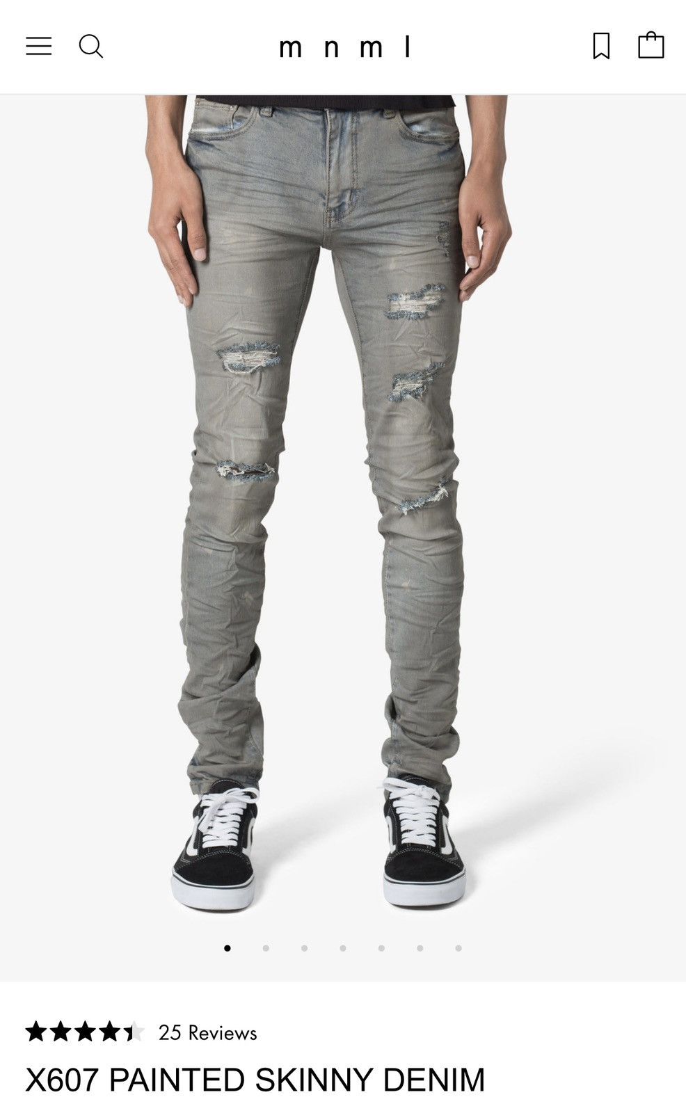 MNML MNML X607 Painted Skinny Denim Jeans Size US 36 / EU 52 - 7 Thumbnail