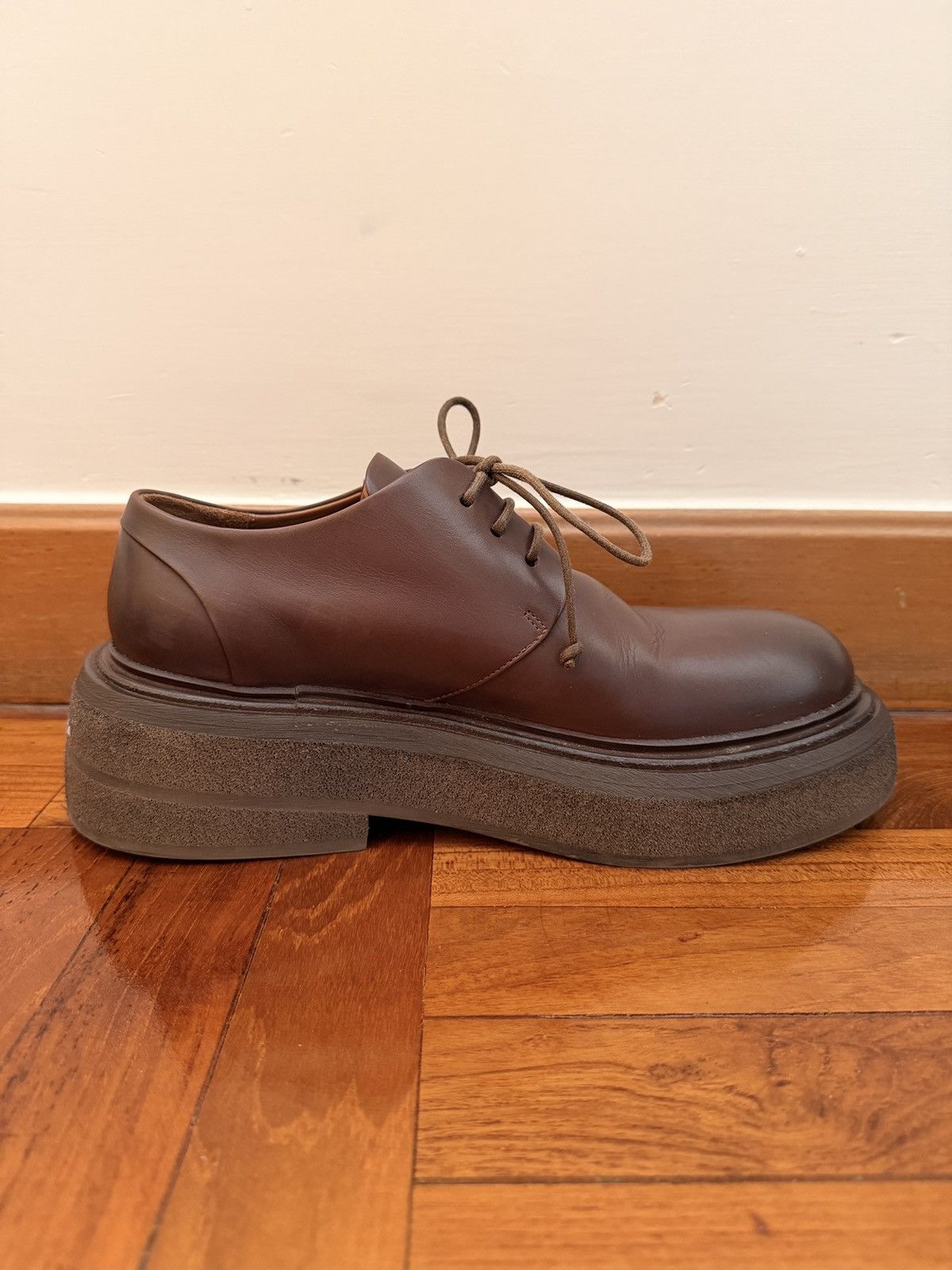 Marsèll Zuccolona Derby Dark Brown Leather Crepe Sole – 39