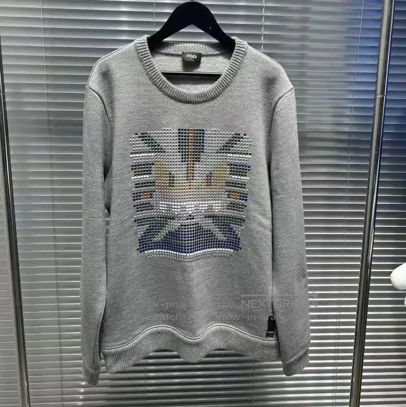 Fendi Fendi Men's XL Gray Long Sleeve Sweatshirt . Size US XL / EU 56 / 4 - 1 Thumbnail