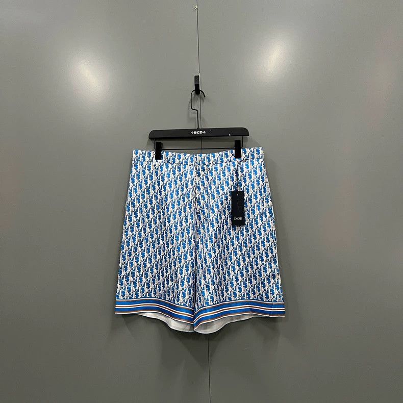 Dior Blue Printed Silk Shorts by Dior Size US 31 - 1 Thumbnail