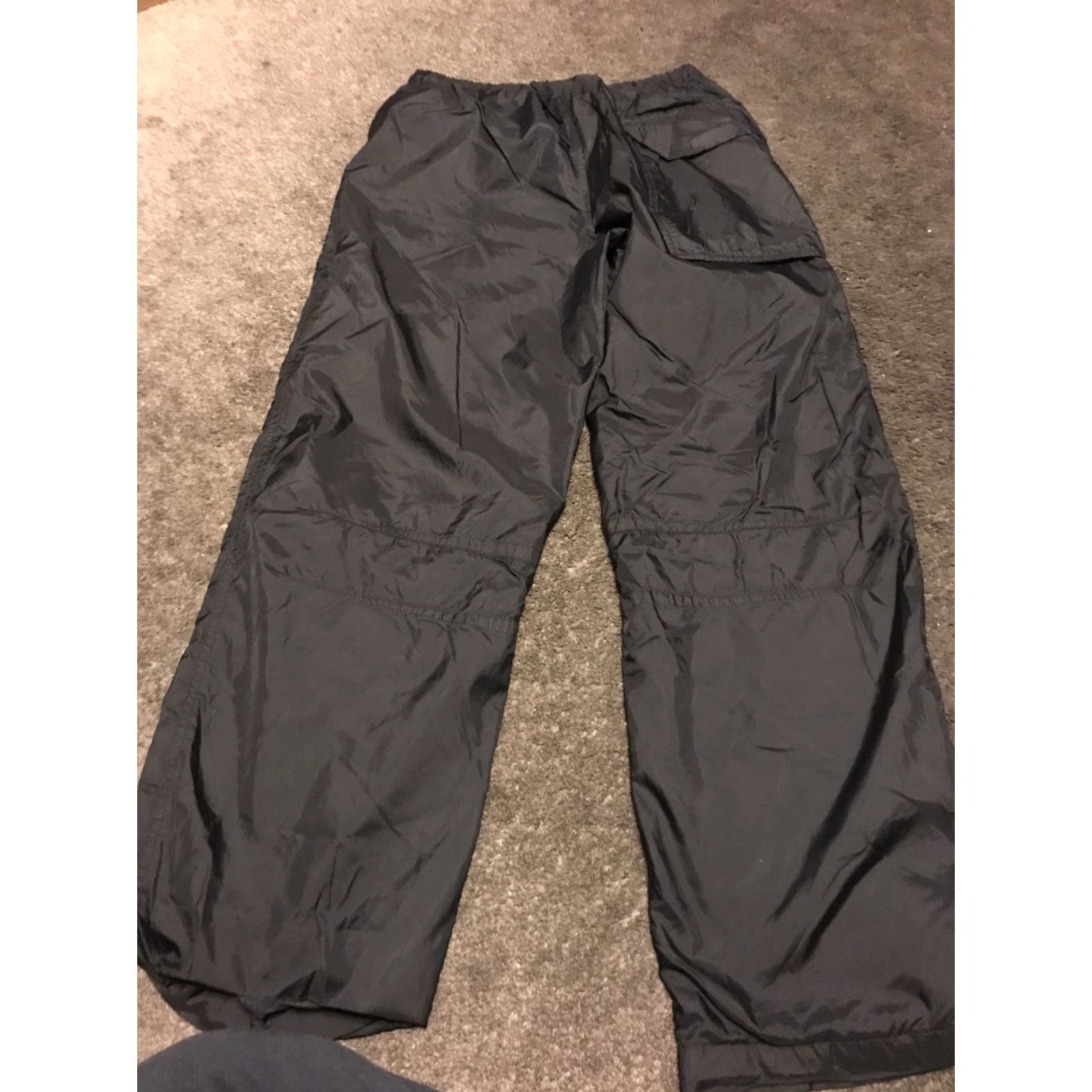 Nike VINTAGE Nike Track Pants Women XL Black Baggy Nylon Windbreaker Y2K Style Pants Womens Size 40" / US 18 - 6 Thumbnail