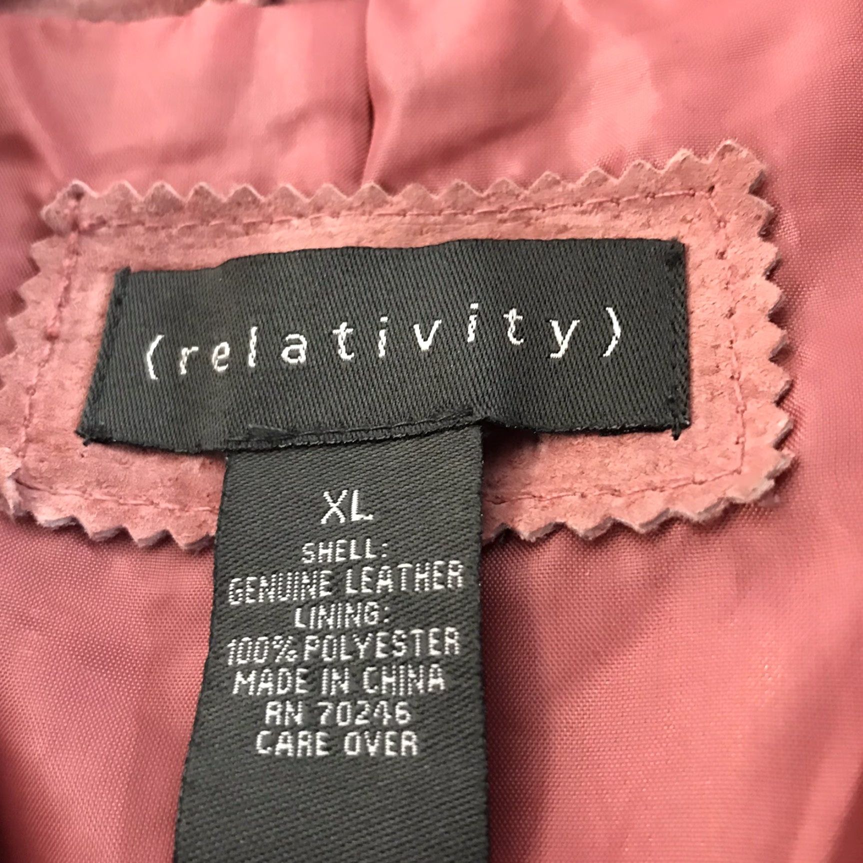 Pinko Relativity Pink Suede Leather Jacket Womens XL Casual Business Party Fall Winter Long Sleeve Size XL / US 12-14 / IT 48-50 - 4 Thumbnail