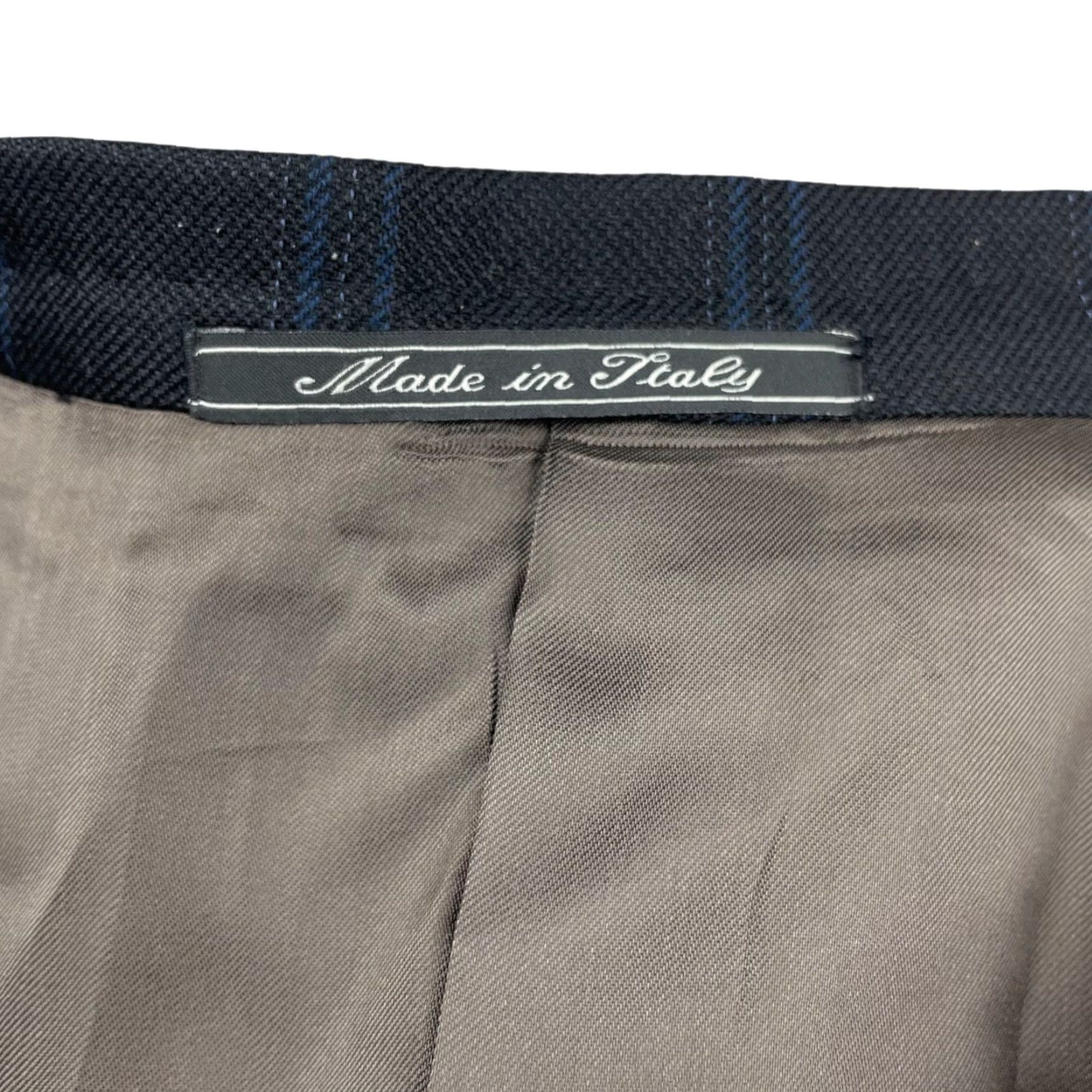 Corneliani Corneliani Blazer Men Wool/Cashmere Black/Blue Windowpane Plaid 44R Italy Two-Button Single-Breasted Notch Lapel Regular Jacket Coat/Blazer Mens Size 44R - 4 Thumbnail
