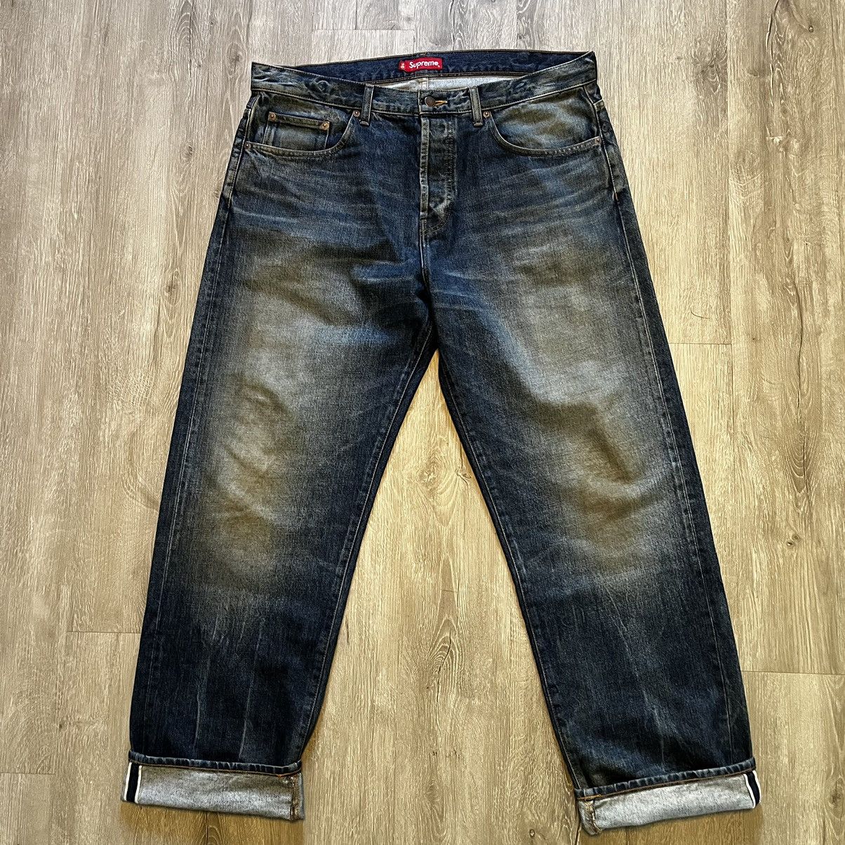 Supreme Supreme Distressed Loose Fit Japanese Selvedge Denim | Grailed