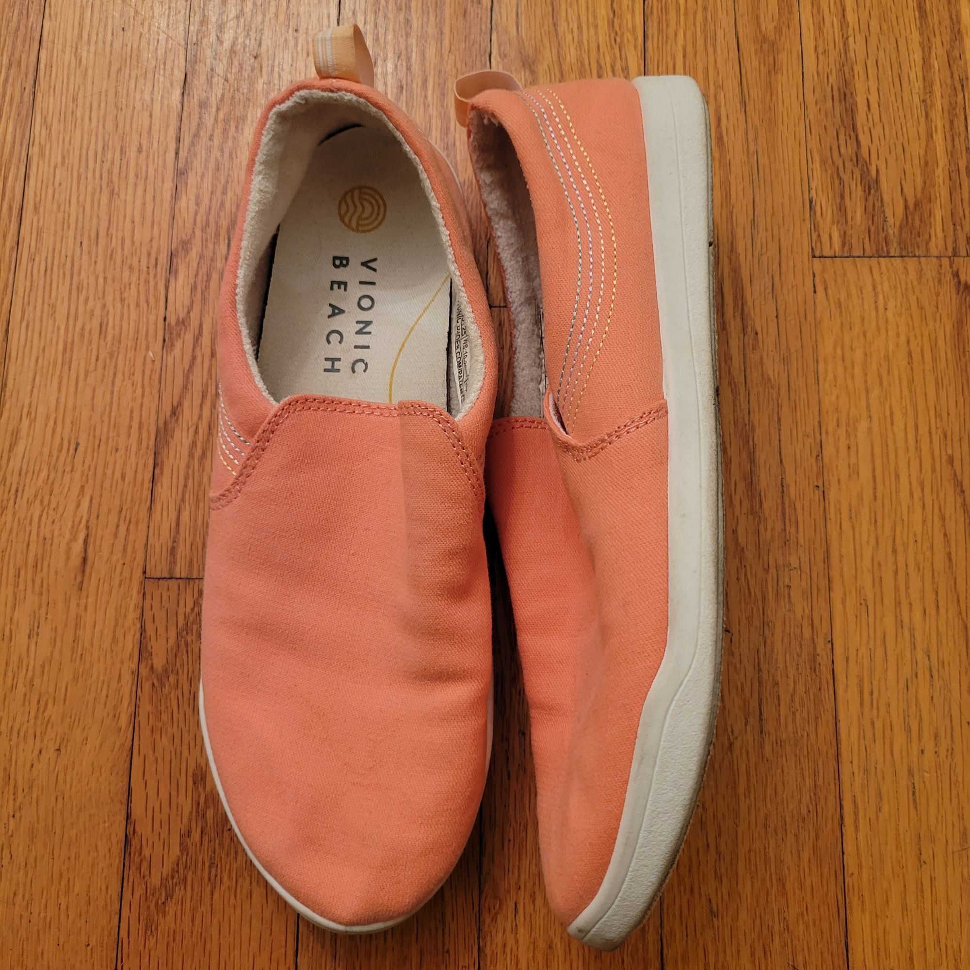 Vionic Vionic Beach MARSHALL Slip On Shoes Loafers 6 Coral Canvas V Size US 6 / IT 36 - 1 Thumbnail