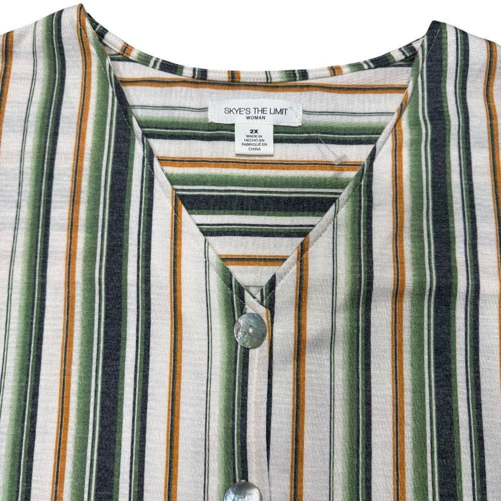 Other New Skye's The Limit Striped Tie Front Top Size 2X Size XXL / US 16-18 / IT 52-54 - 6 Thumbnail