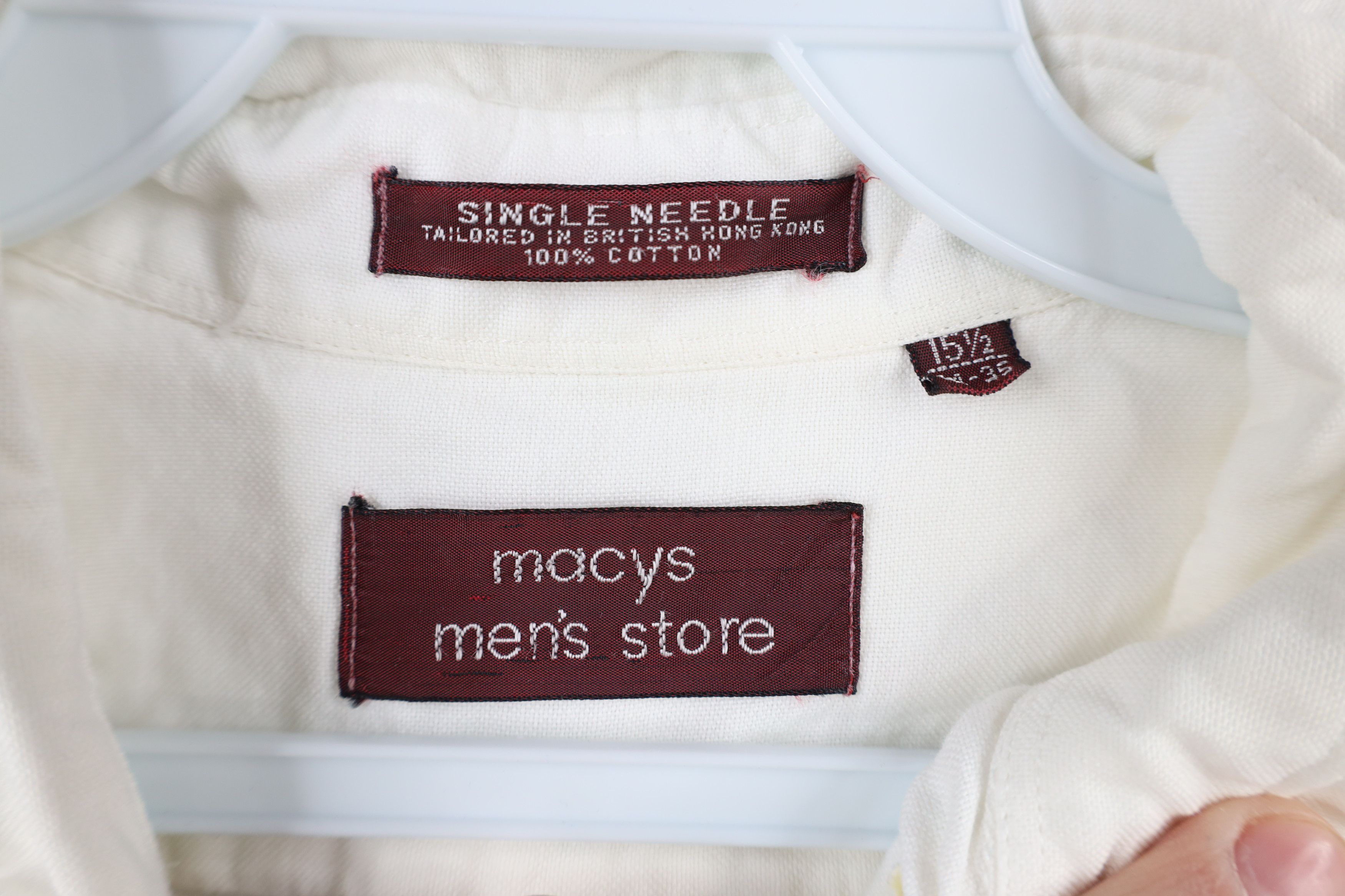 Vintage Vintage 70s Macys Needle Collared Button Down Shirt White Size US M / EU 48-50 / 2 - 9 Thumbnail