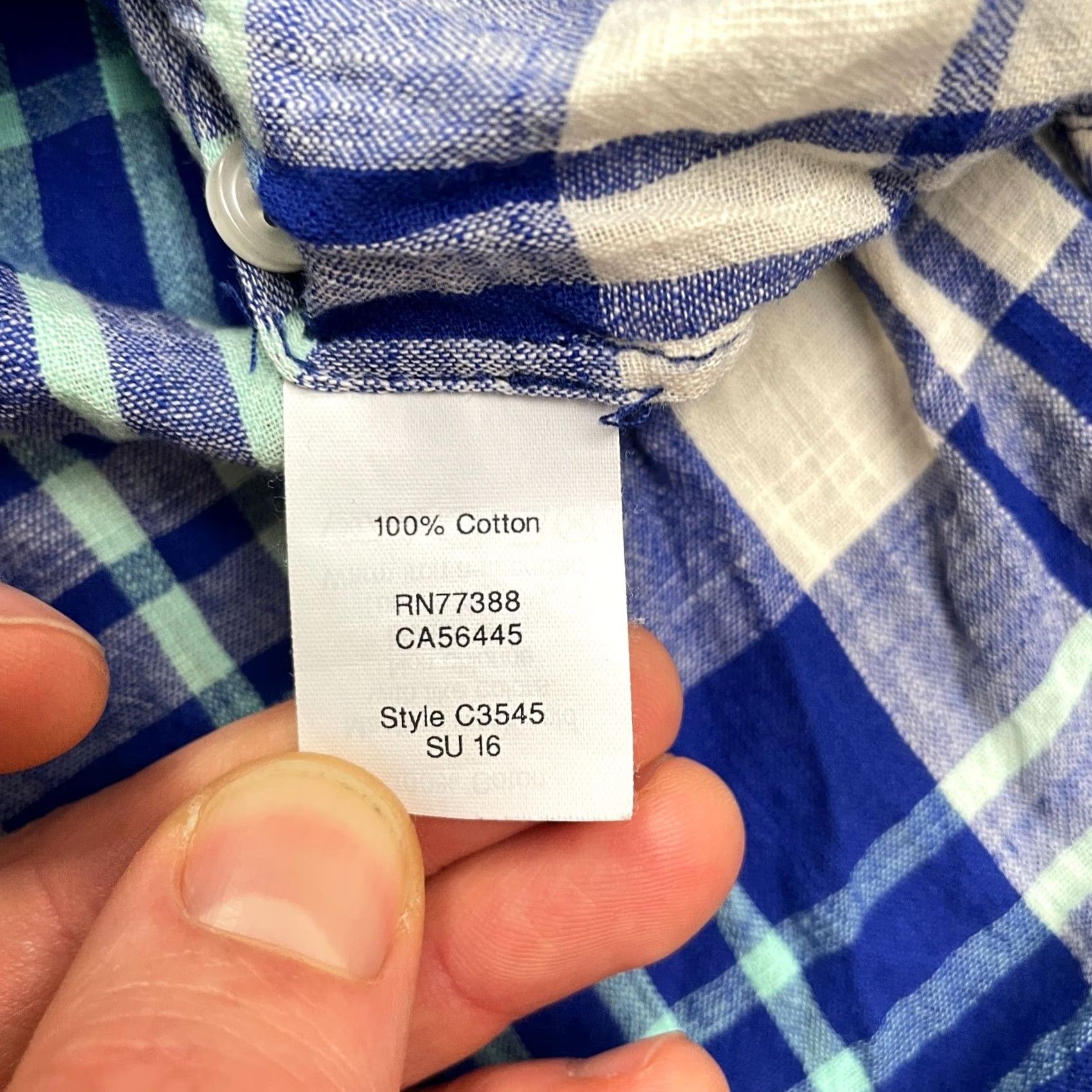 J.Crew J.Crew Shirt Womens XXS Blue White Plaid Button-Up Long Sleeve Cotton Top Size XXS / US 00 / IT 34 - 5 Thumbnail