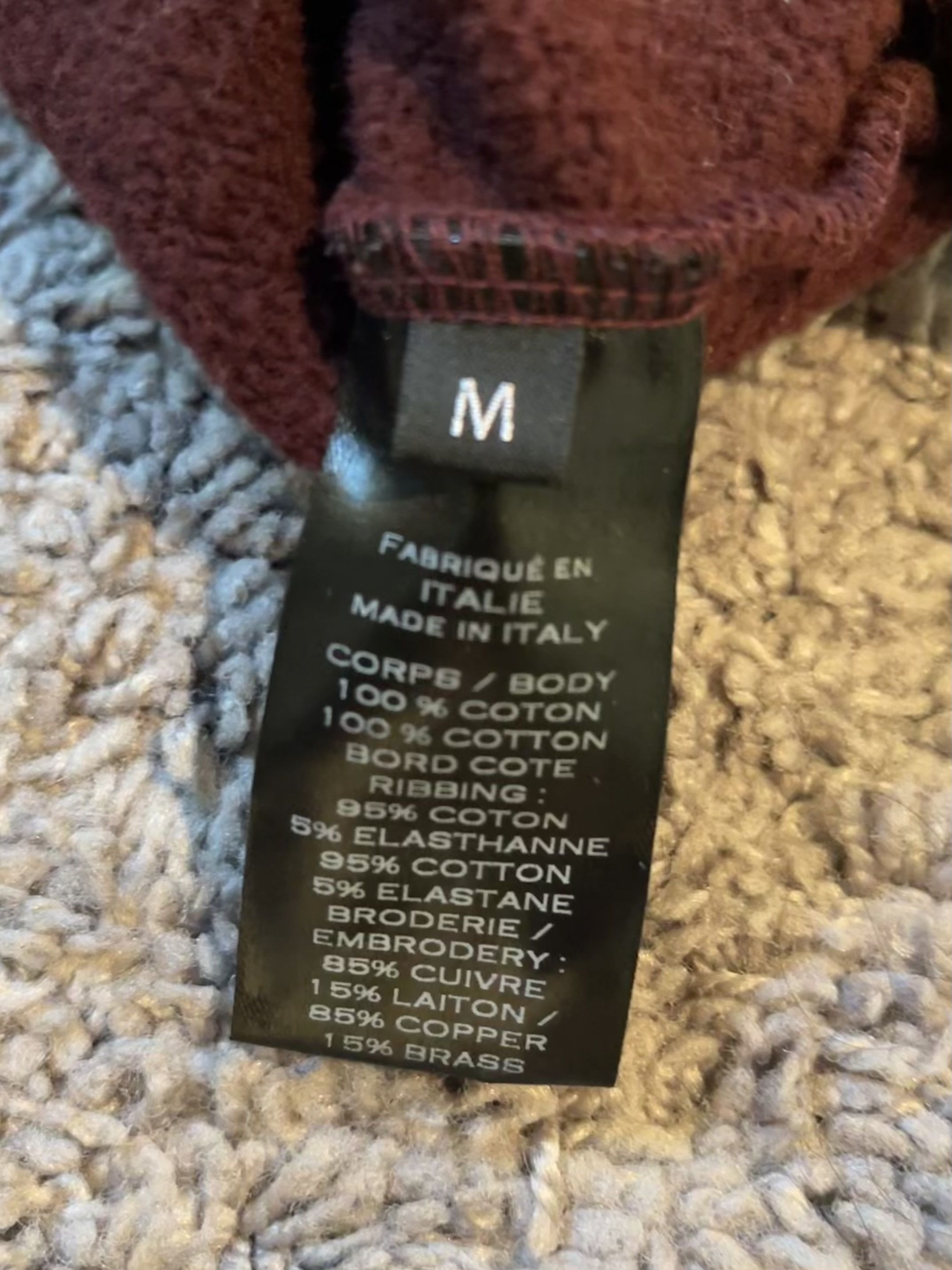 Balmain Balmain Maroon Royal Crest Side Zip Hoodie Size US S / EU 44-46 / 1 - 6 Thumbnail