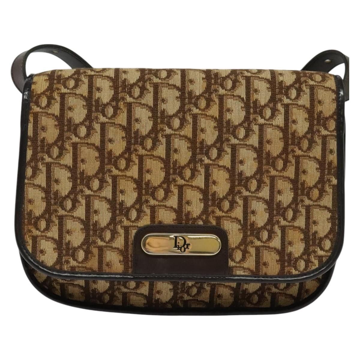 Dior DIOR Trotter Canvas Shoulder Bag Brown Gold Size ONE SIZE - 2 Thumbnail