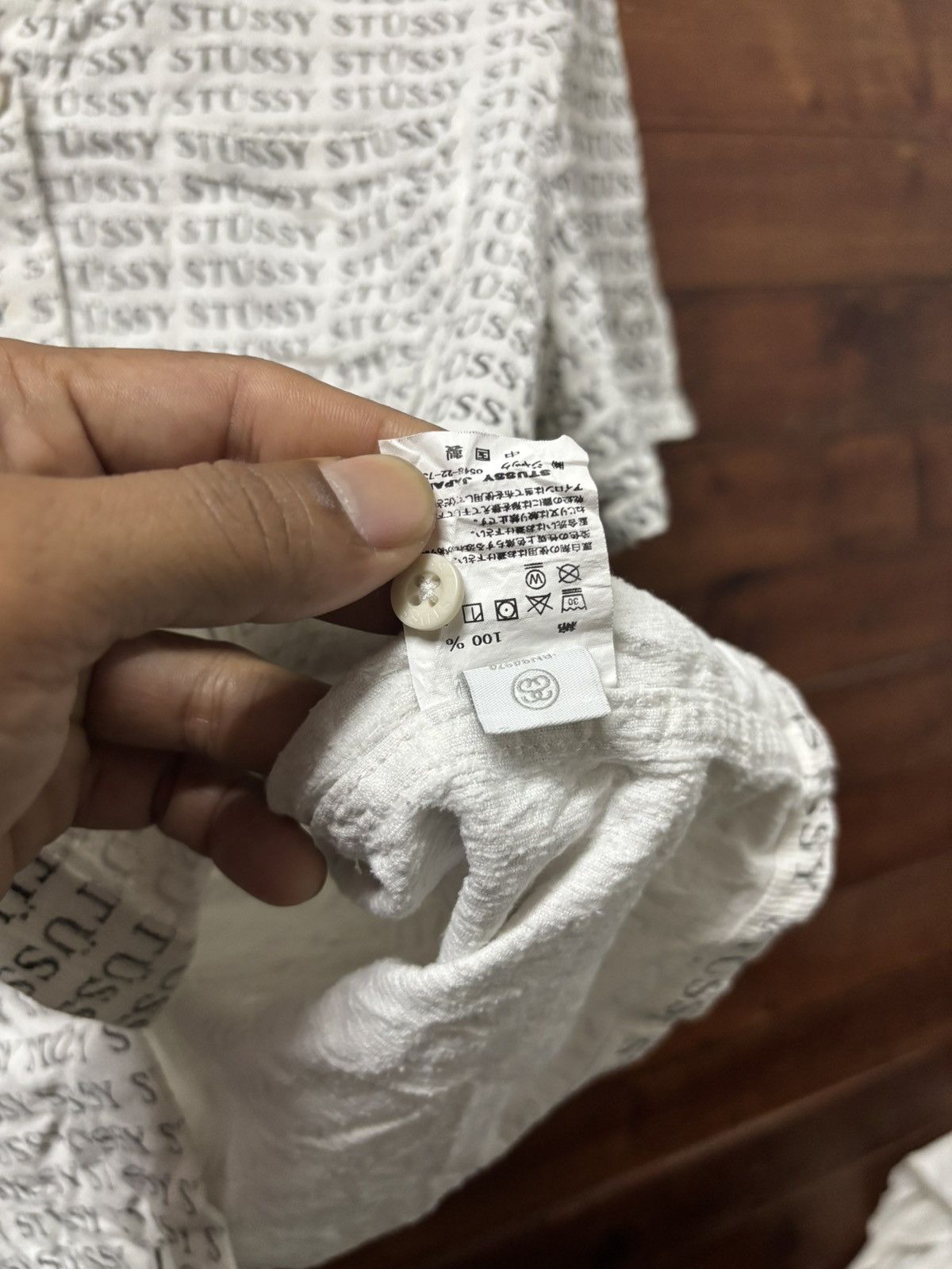 Stussy eva printed monogram corduroy shirt