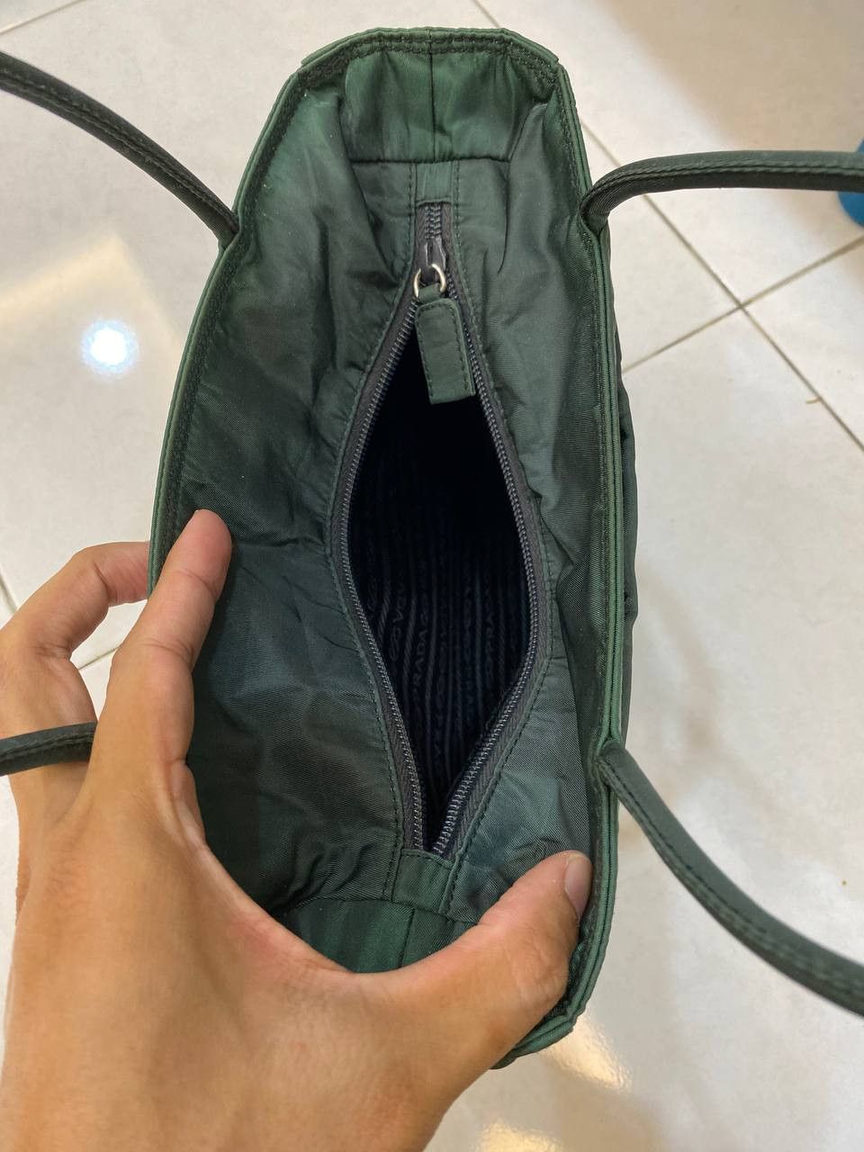 Prada Prada Tessuto Nylon Green Shoulder Bag Size ONE SIZE - 6 Thumbnail